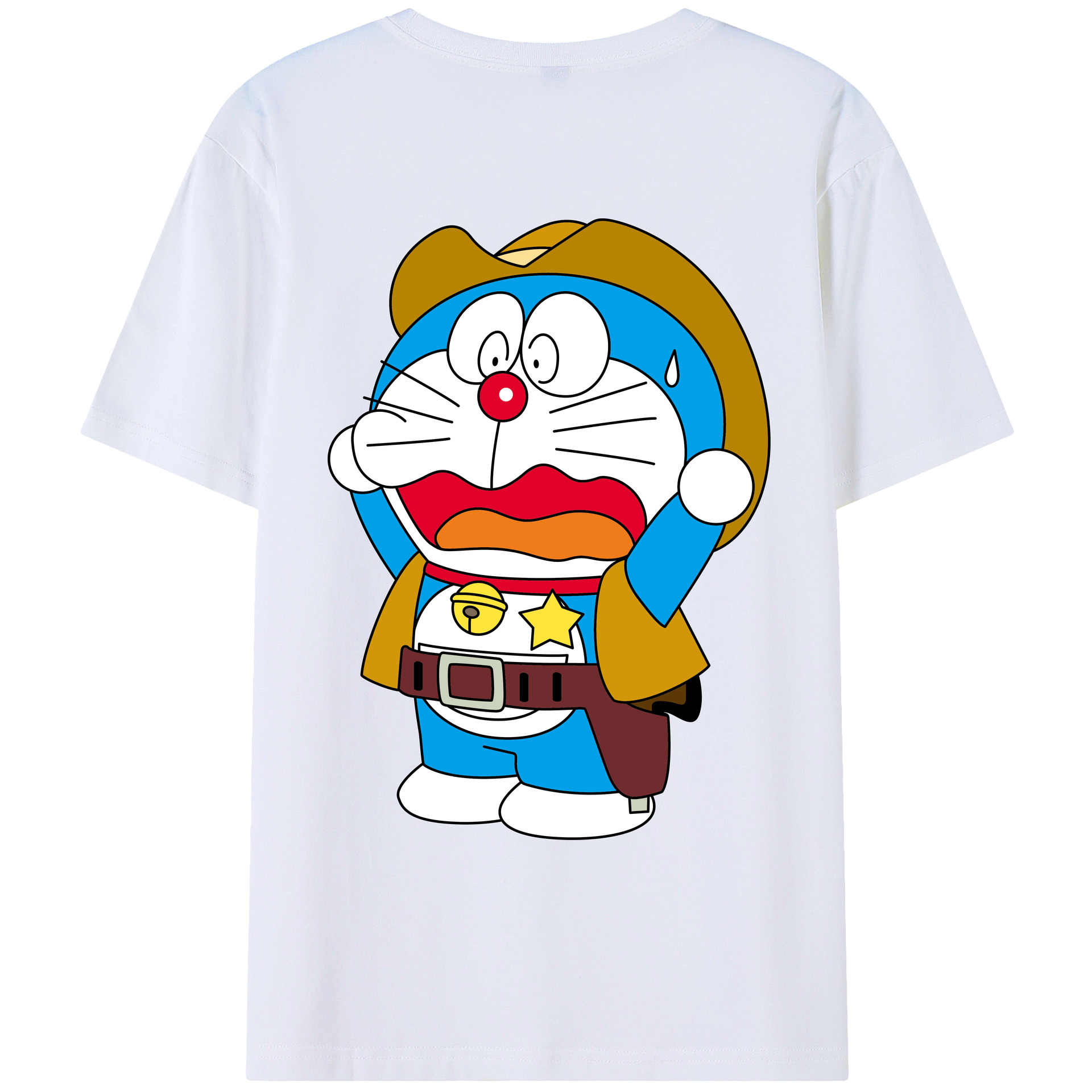 （画像用） ドラえもん Doraemon 綿100％ メンズ半袖Tシャツ（バックプリント） 通気性