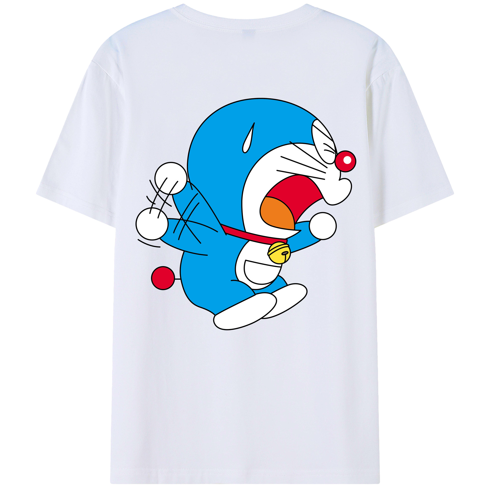 （画像用） ドラえもん Doraemon 綿100％ メンズ半袖Tシャツ（バックプリント） 通気性
