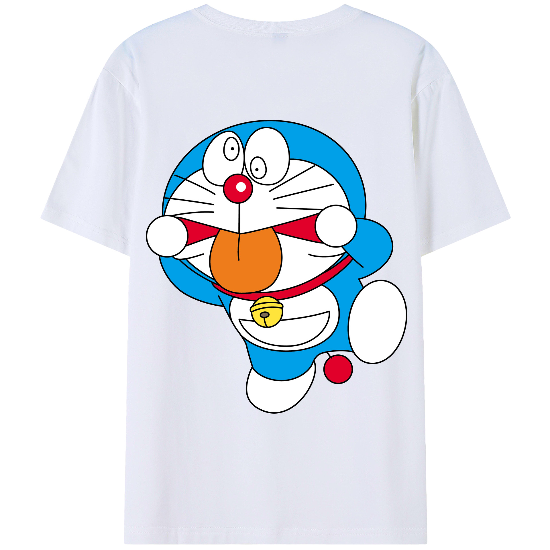 （画像用） ドラえもん Doraemon 綿100％ メンズ半袖Tシャツ（バックプリント） 通気性