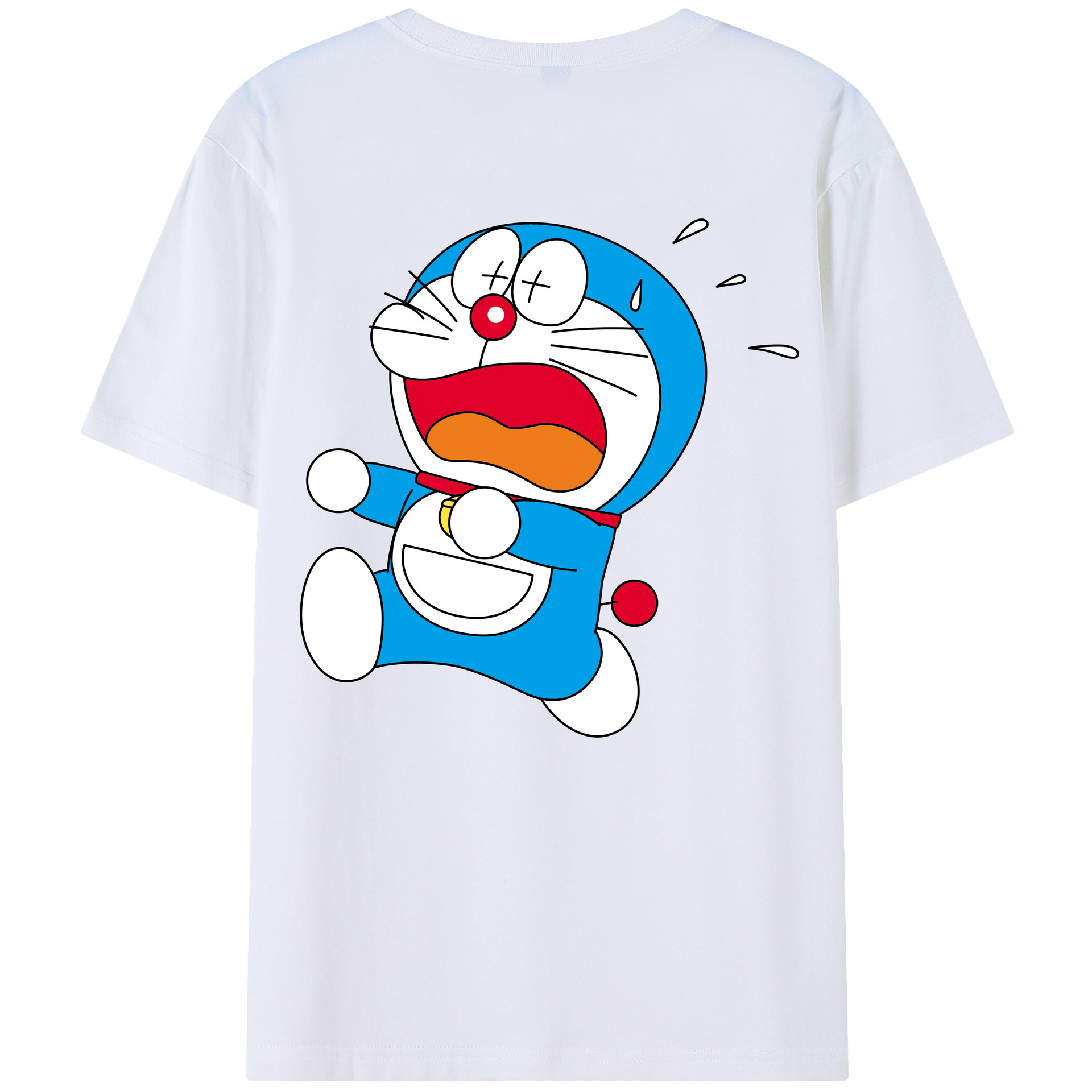 （画像用） ドラえもん Doraemon 綿100％ メンズ半袖Tシャツ（バックプリント） 通気性