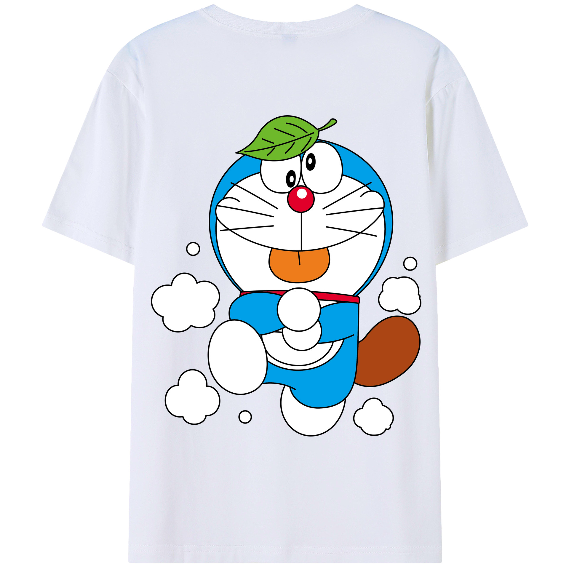 （画像用） ドラえもん Doraemon 綿100％ メンズ半袖Tシャツ（バックプリント） 通気性