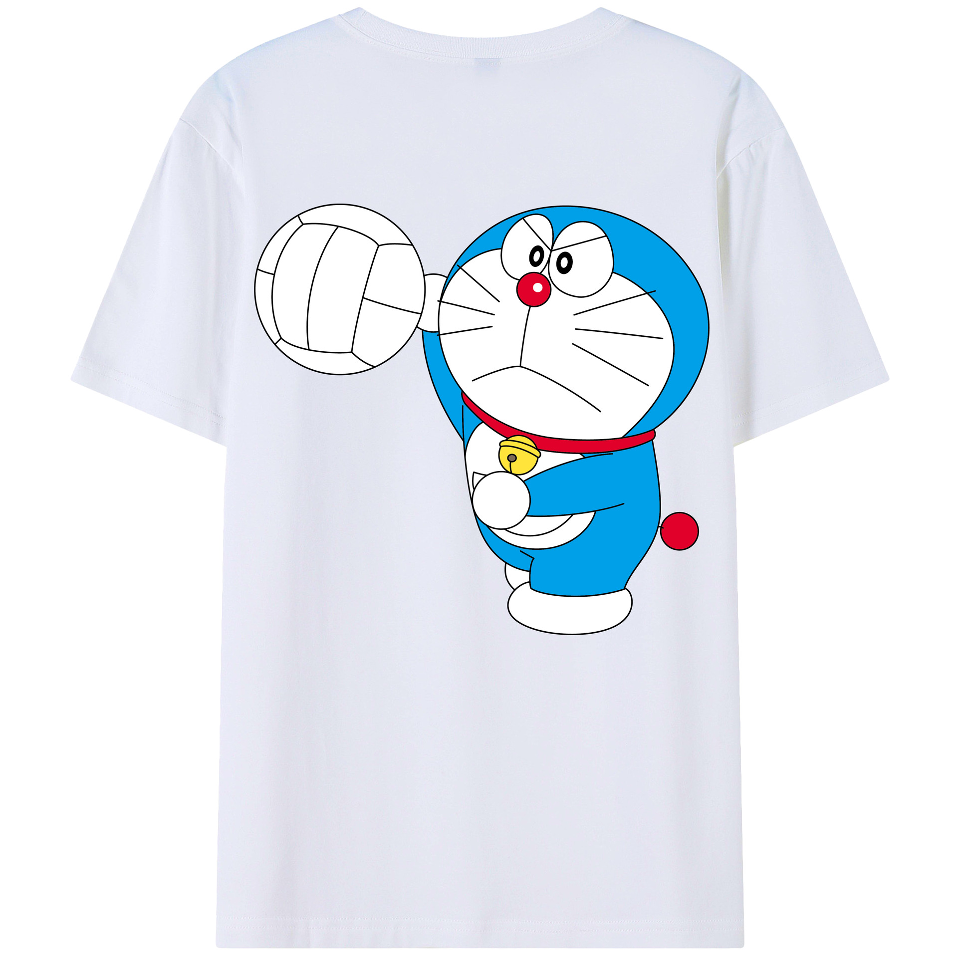 （画像用） ドラえもん Doraemon 綿100％ メンズ半袖Tシャツ（バックプリント） 通気性