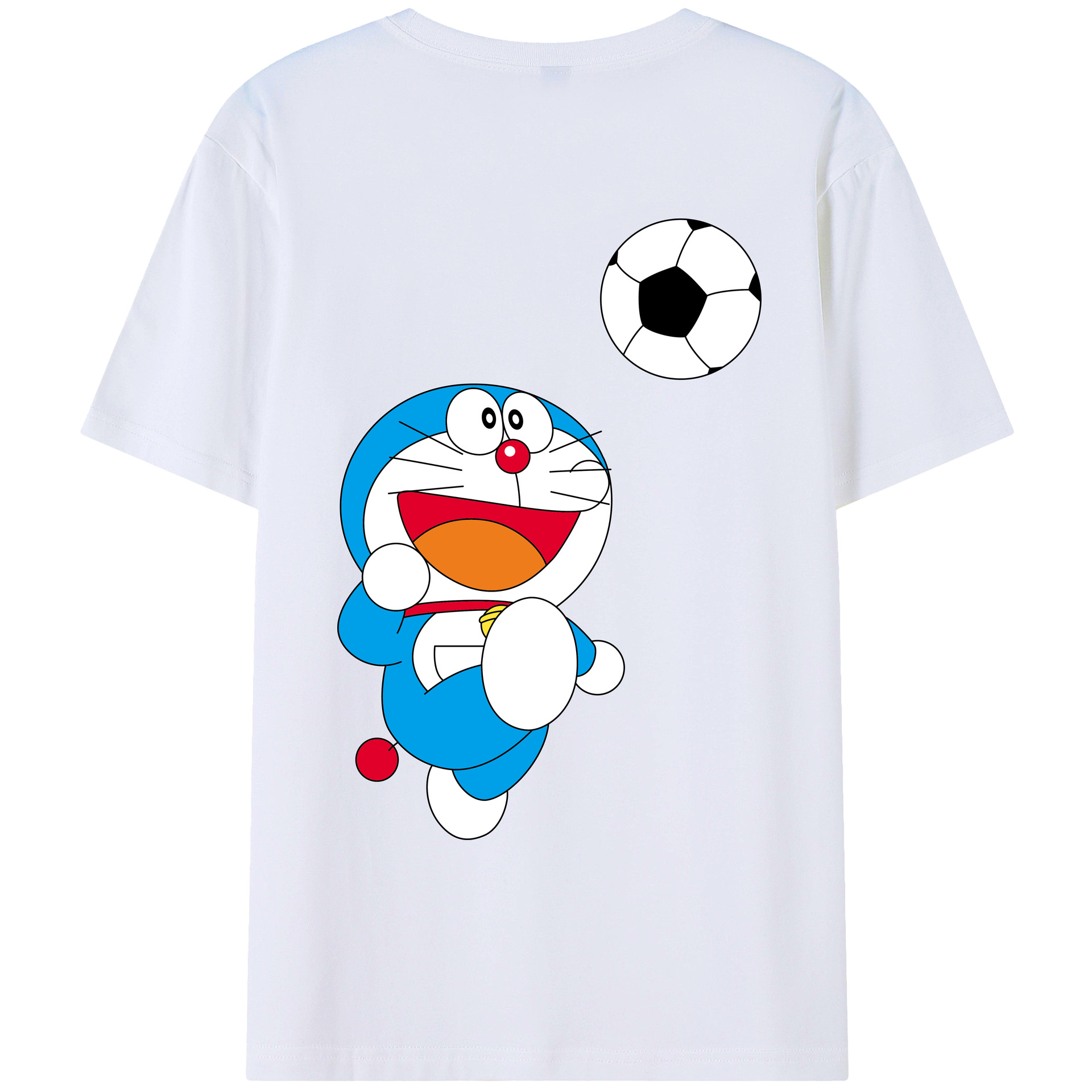 （画像用） ドラえもん Doraemon 綿100％ メンズ半袖Tシャツ（バックプリント） 通気性