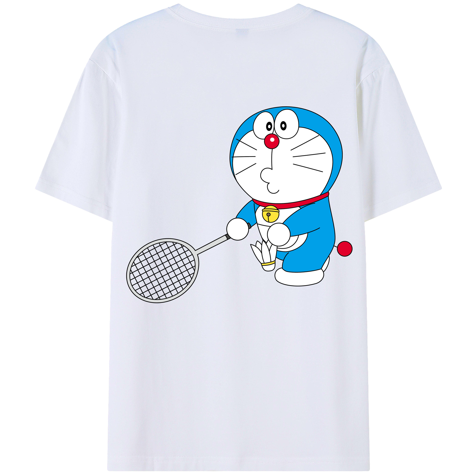 （画像用） ドラえもん Doraemon 綿100％ メンズ半袖Tシャツ（バックプリント） 通気性