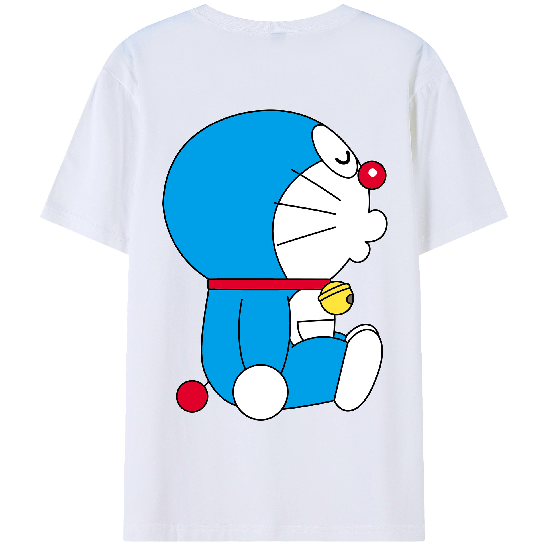 （画像用） ドラえもん Doraemon 綿100％ メンズ半袖Tシャツ（バックプリント） 通気性