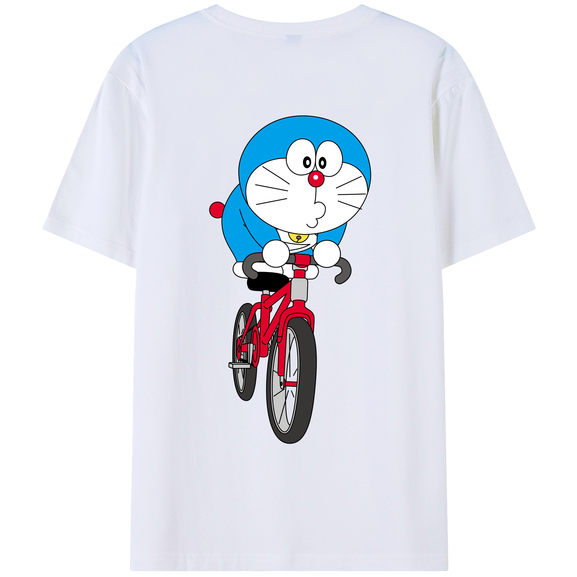 （画像用） ドラえもん Doraemon 綿100％ メンズ半袖Tシャツ（バックプリント） 通気性