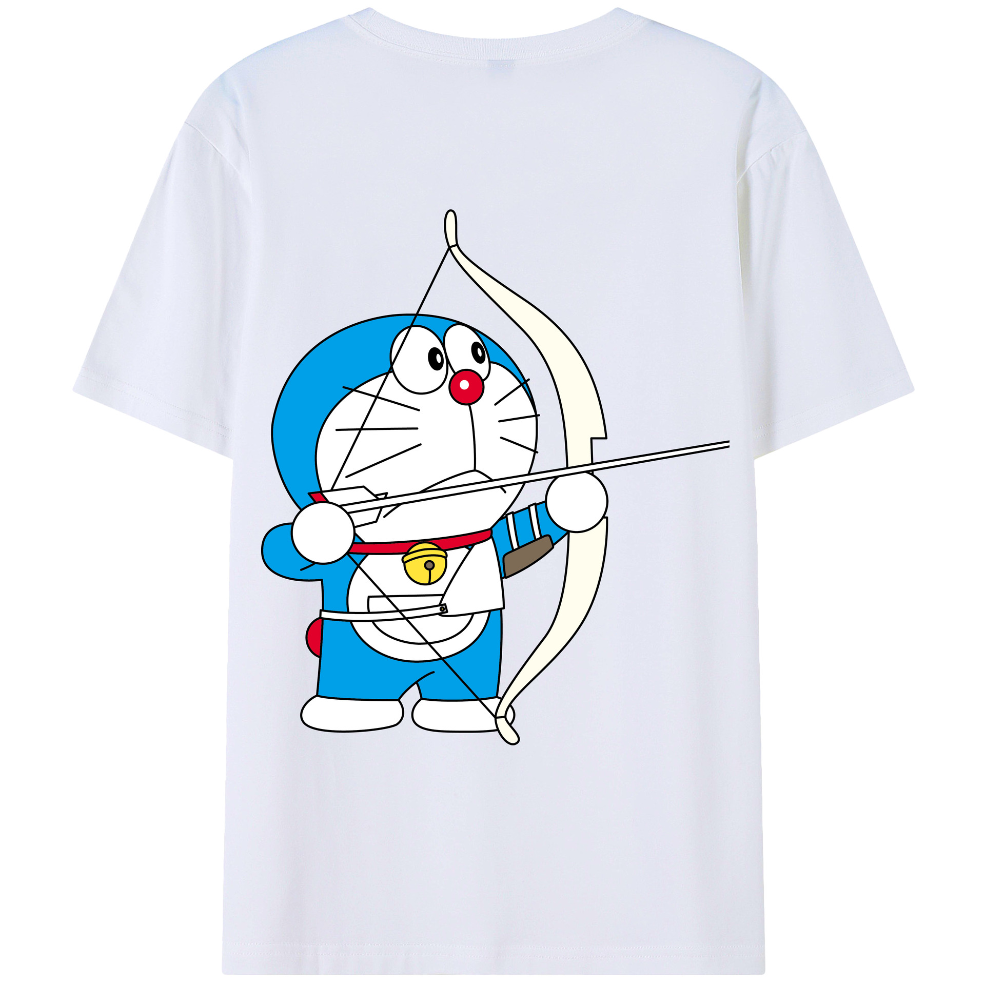 （画像用） ドラえもん Doraemon 綿100％ メンズ半袖Tシャツ（バックプリント） 通気性