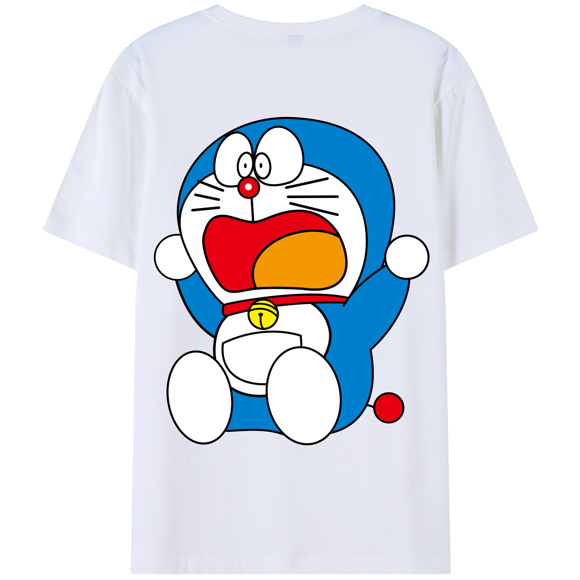 （画像用） ドラえもん Doraemon 綿100％ メンズ半袖Tシャツ（バックプリント） 通気性