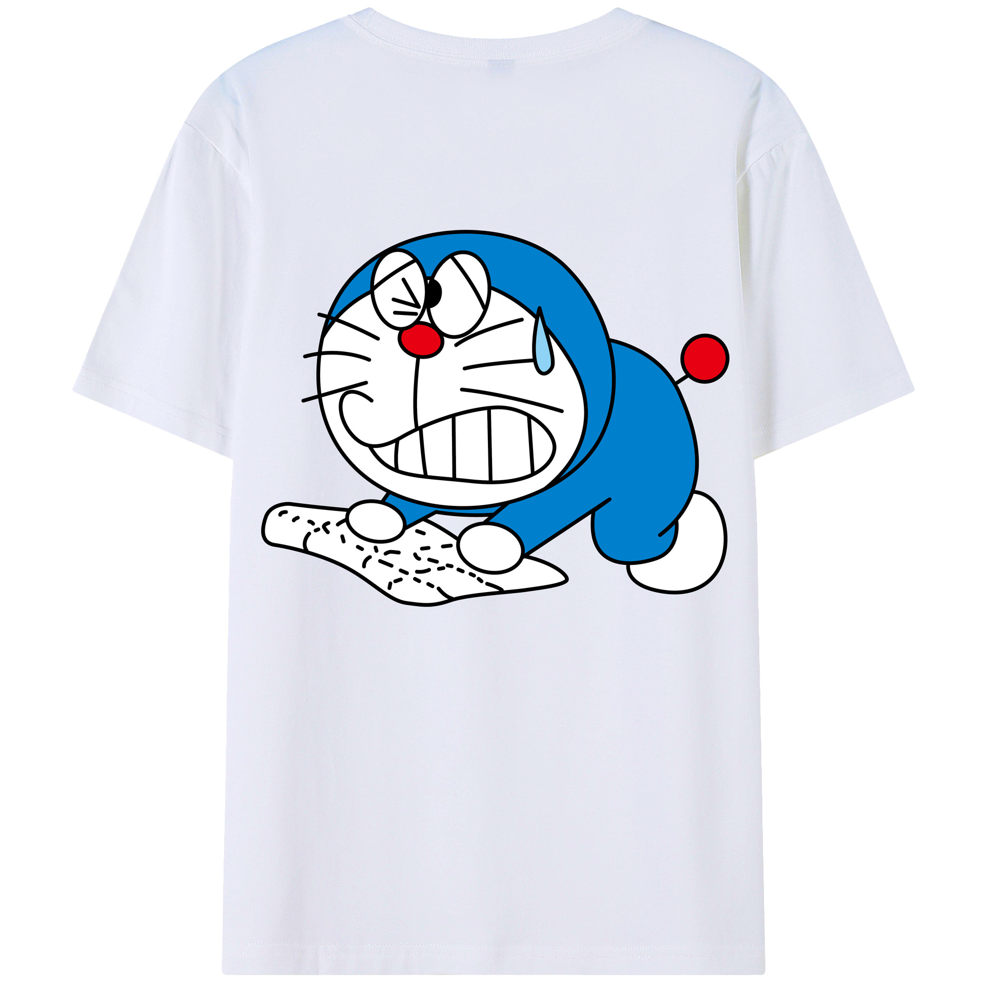 （画像用） ドラえもん Doraemon 綿100％ メンズ半袖Tシャツ（バックプリント） 通気性