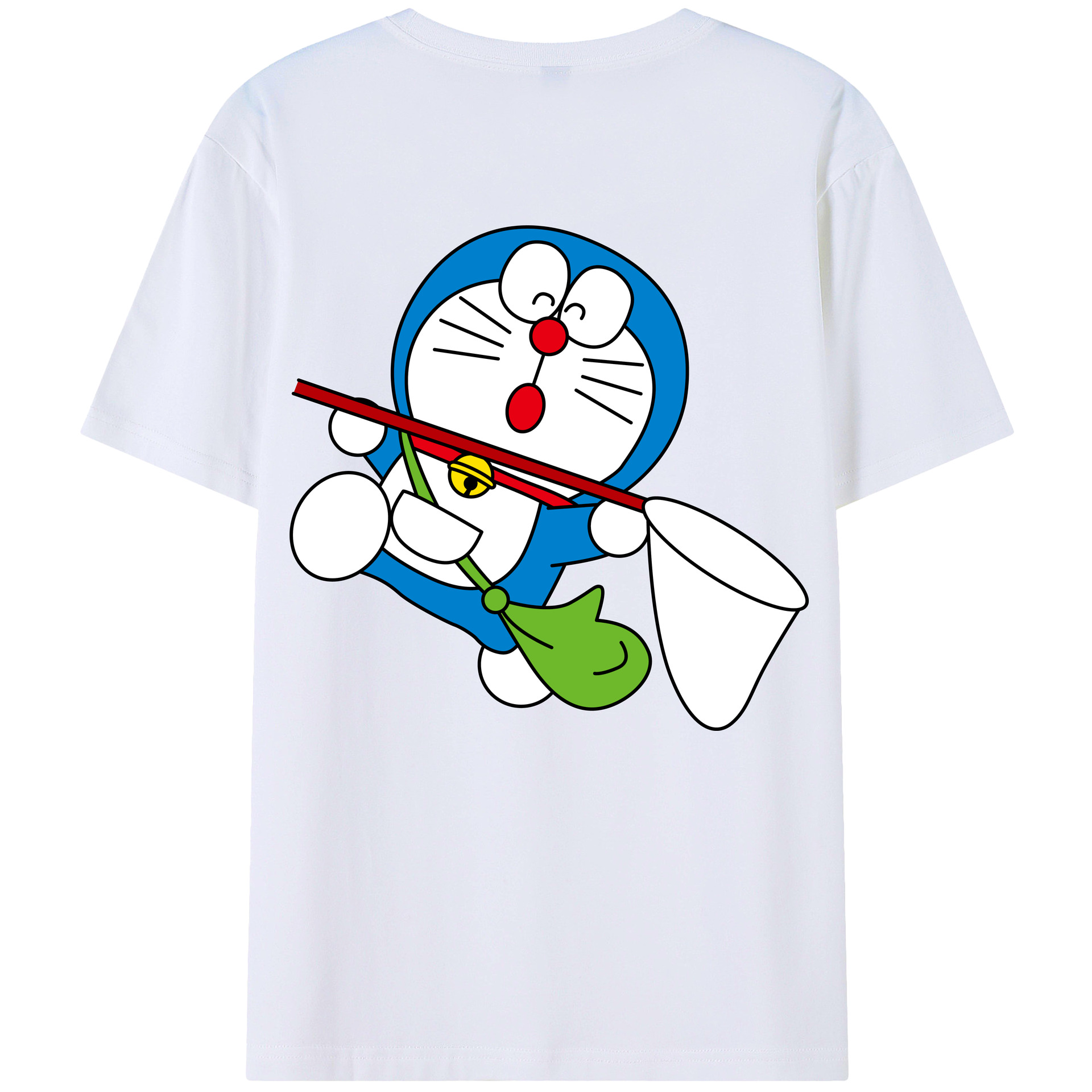 （画像用） ドラえもん Doraemon 綿100％ メンズ半袖Tシャツ（バックプリント） 通気性