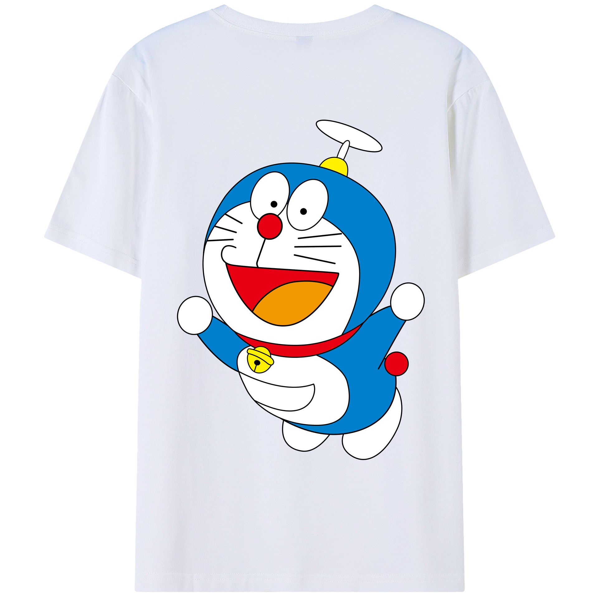 （画像用） ドラえもん Doraemon 綿100％ メンズ半袖Tシャツ（バックプリント） 通気性