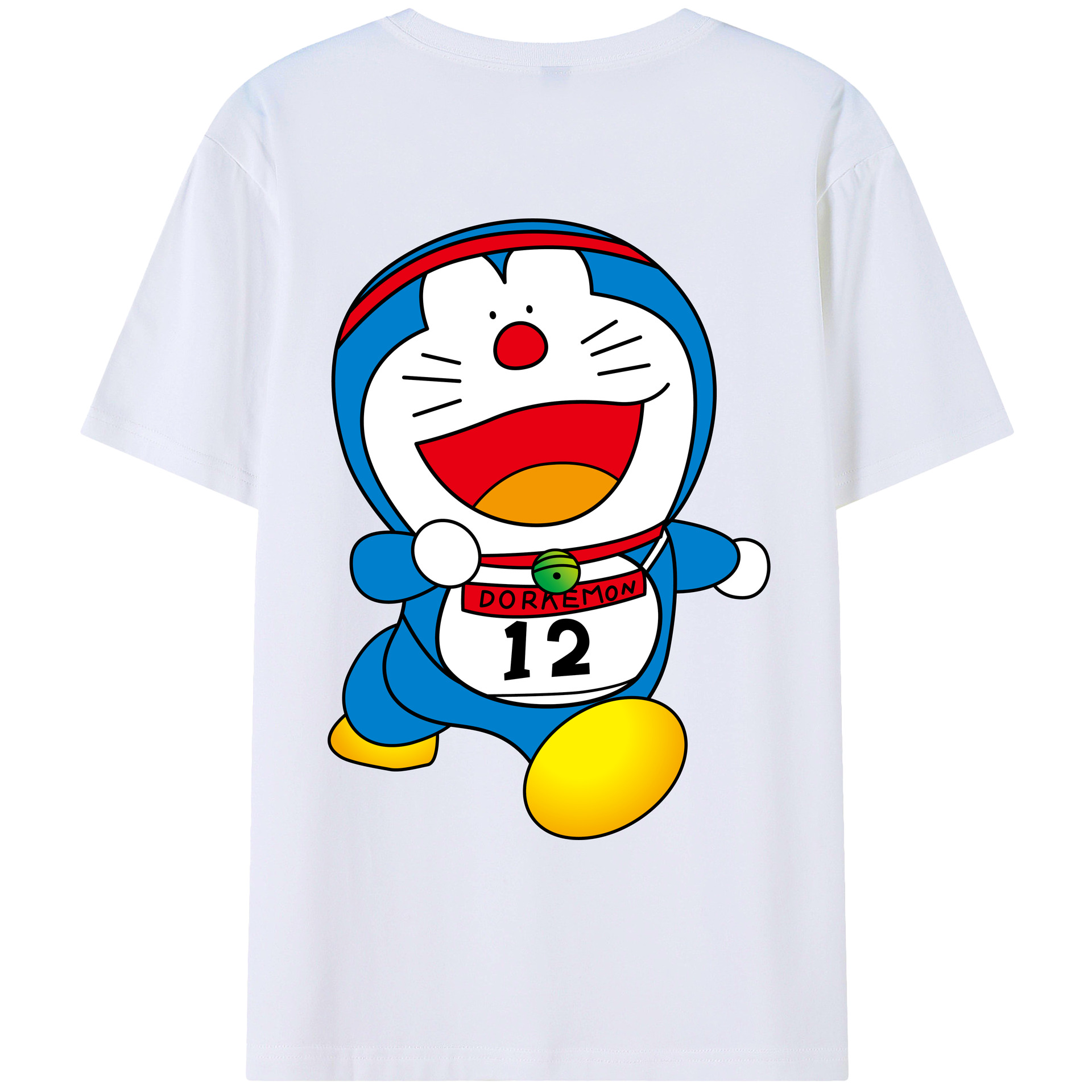 （画像用） ドラえもん Doraemon 綿100％ メンズ半袖Tシャツ（バックプリント） 通気性