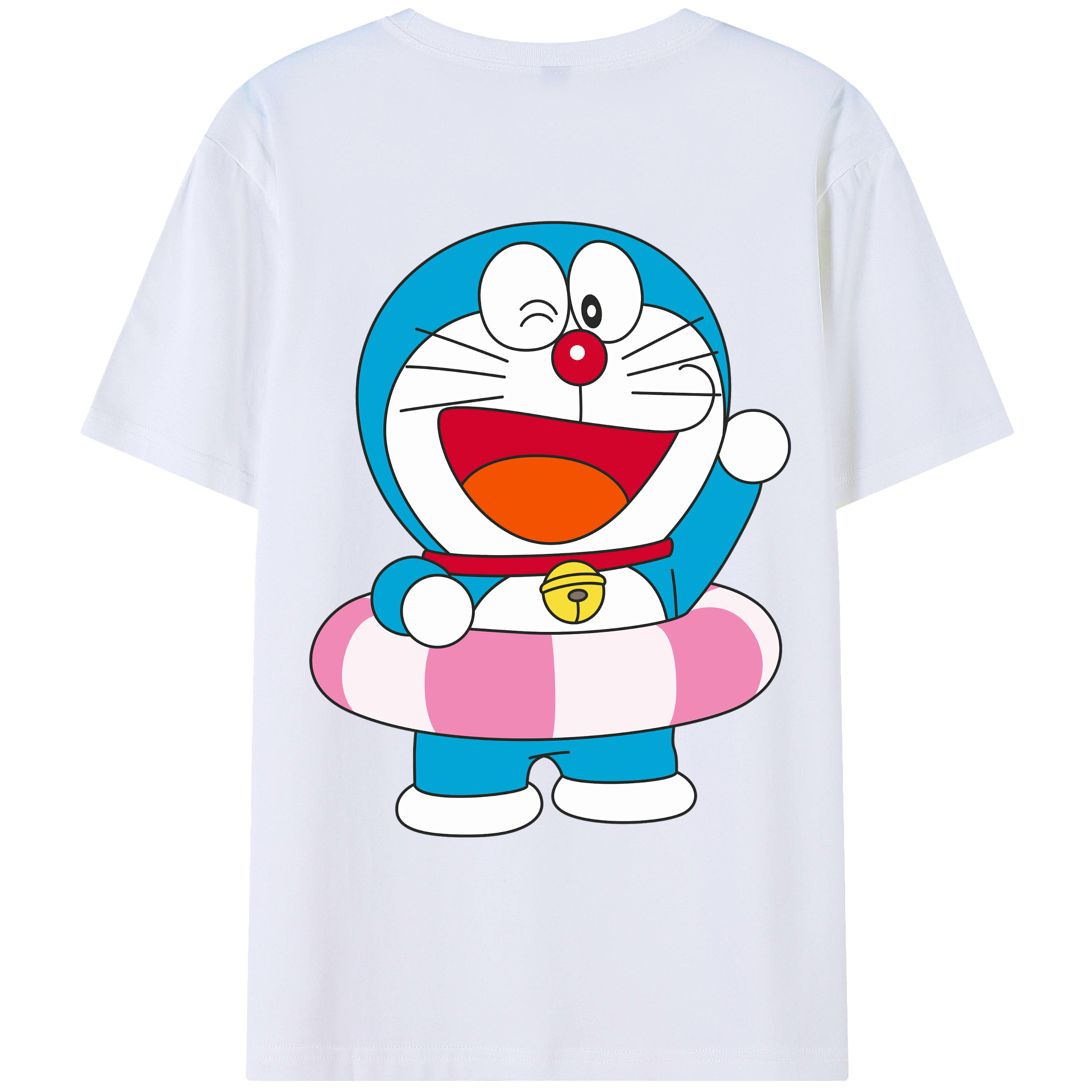 （画像用） ドラえもん Doraemon 綿100％ メンズ半袖Tシャツ（バックプリント） 通気性