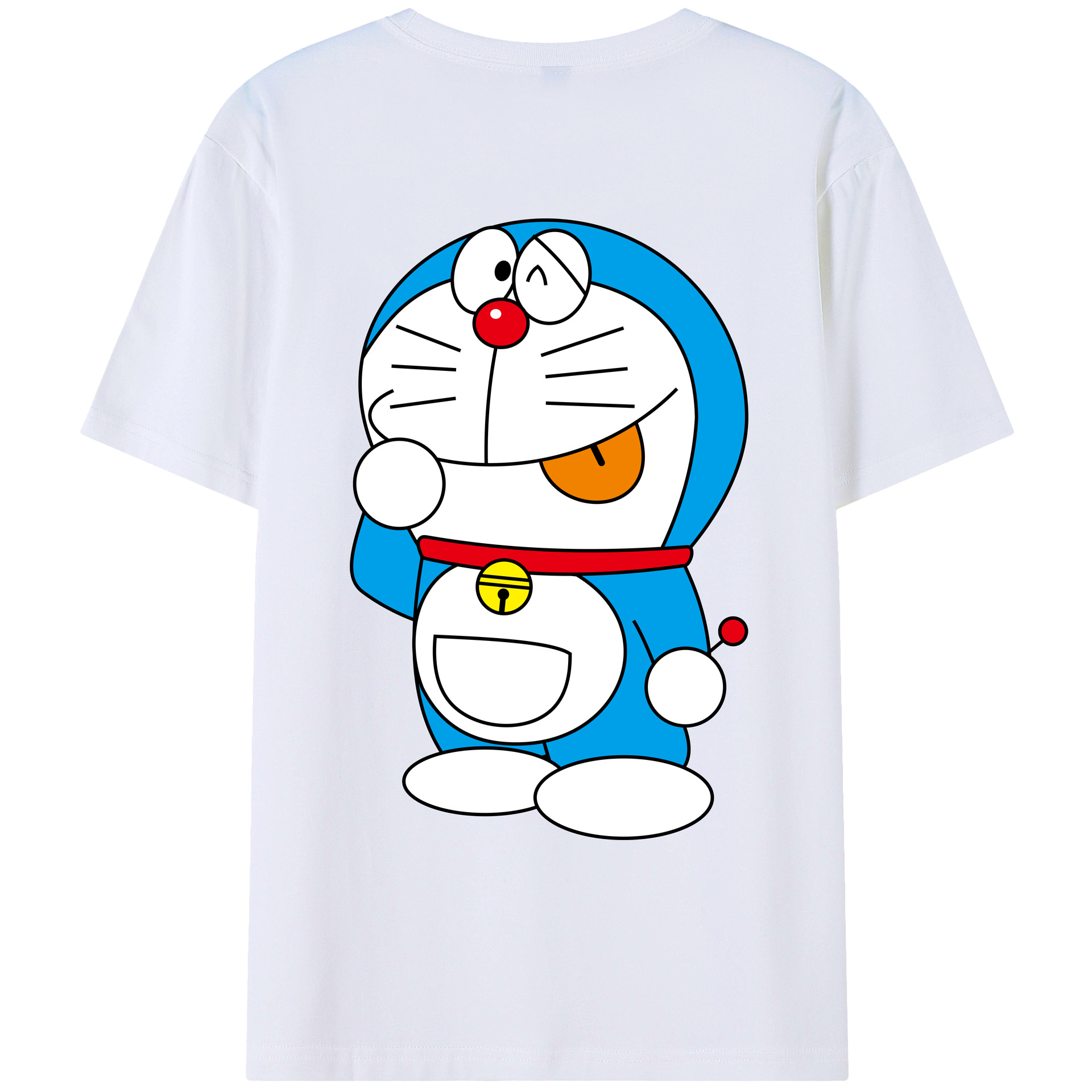 （画像用） ドラえもん Doraemon 綿100％ メンズ半袖Tシャツ（バックプリント） 通気性