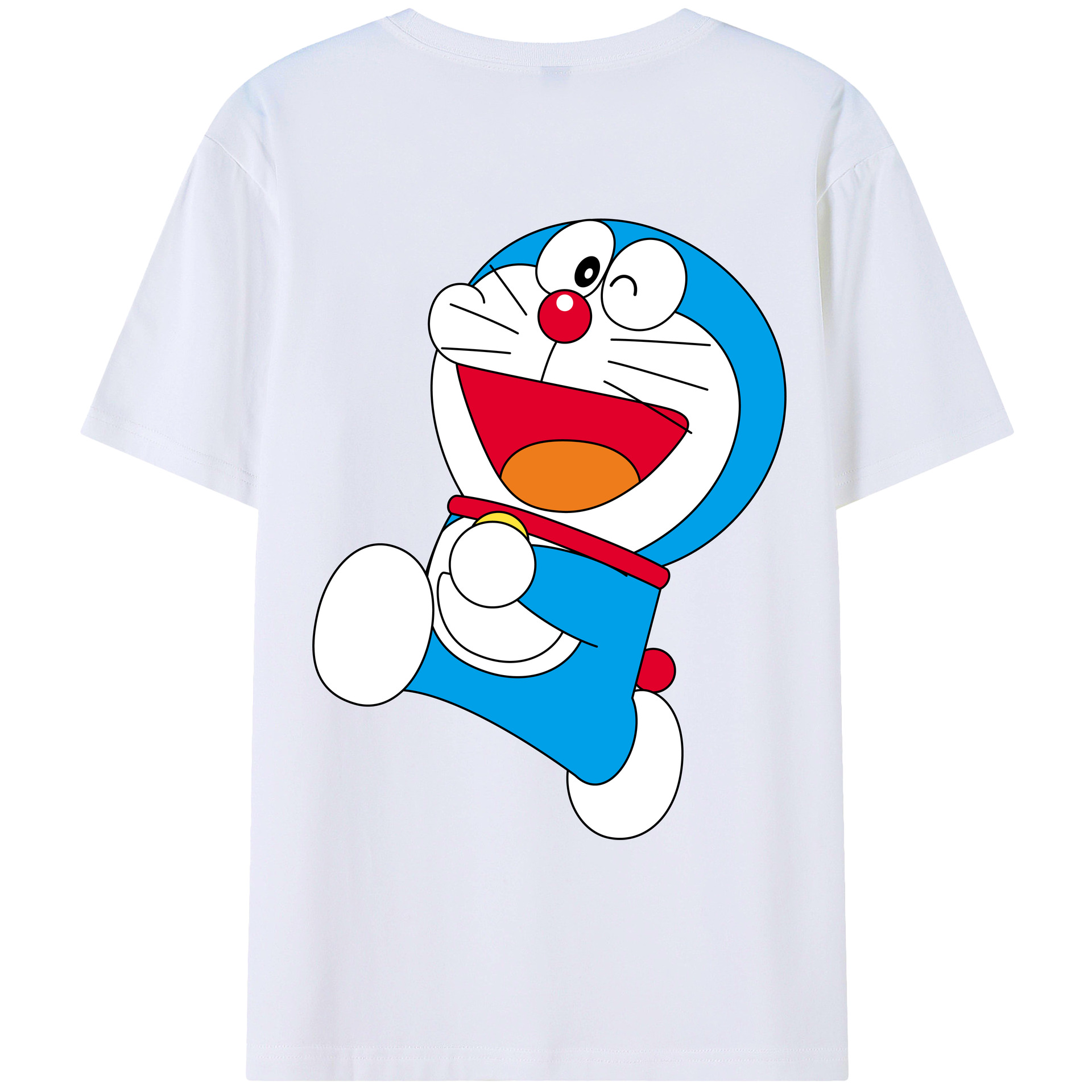 （画像用） ドラえもん Doraemon 綿100％ メンズ半袖Tシャツ（バックプリント） 通気性