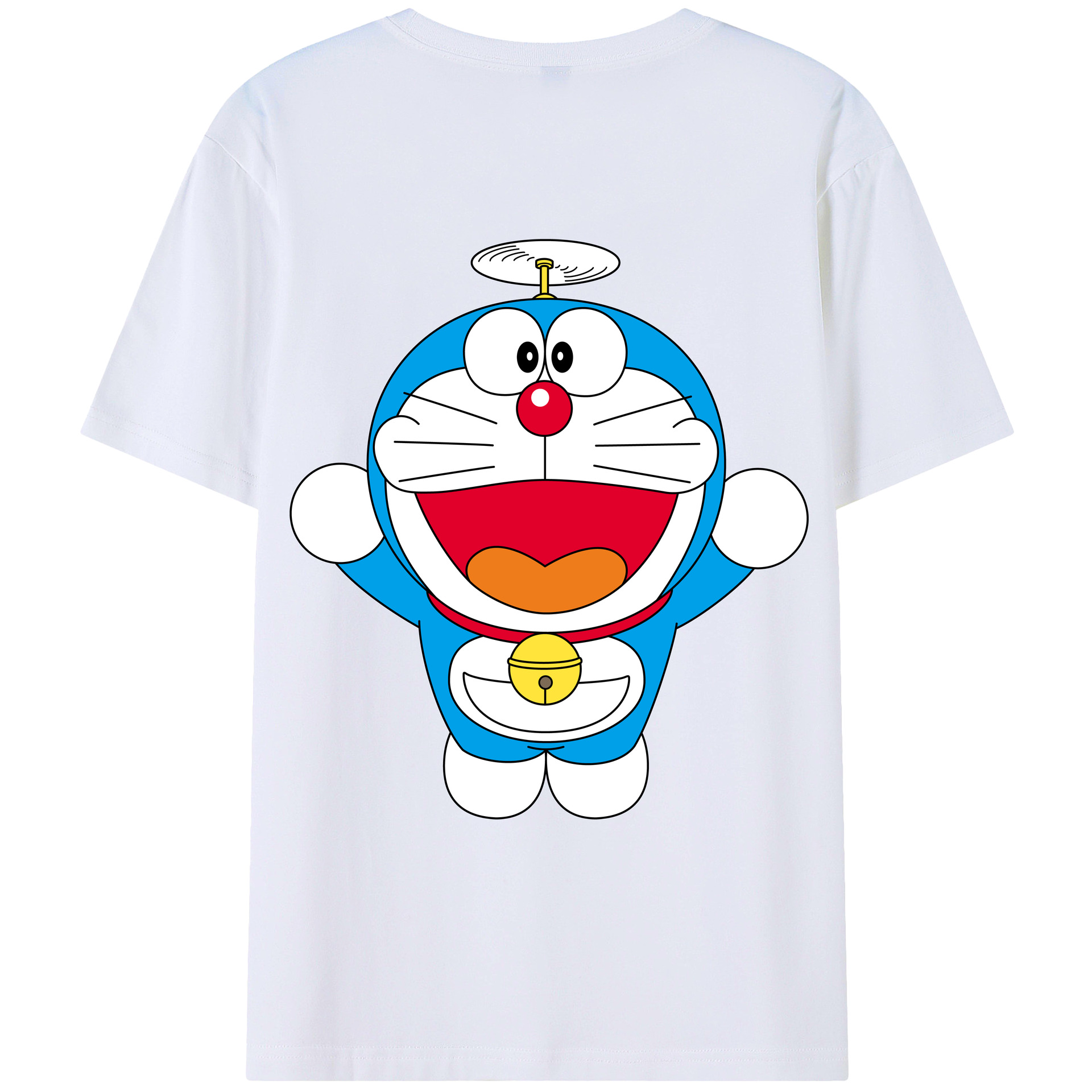 （画像用） ドラえもん Doraemon 綿100％ メンズ半袖Tシャツ（バックプリント） 通気性