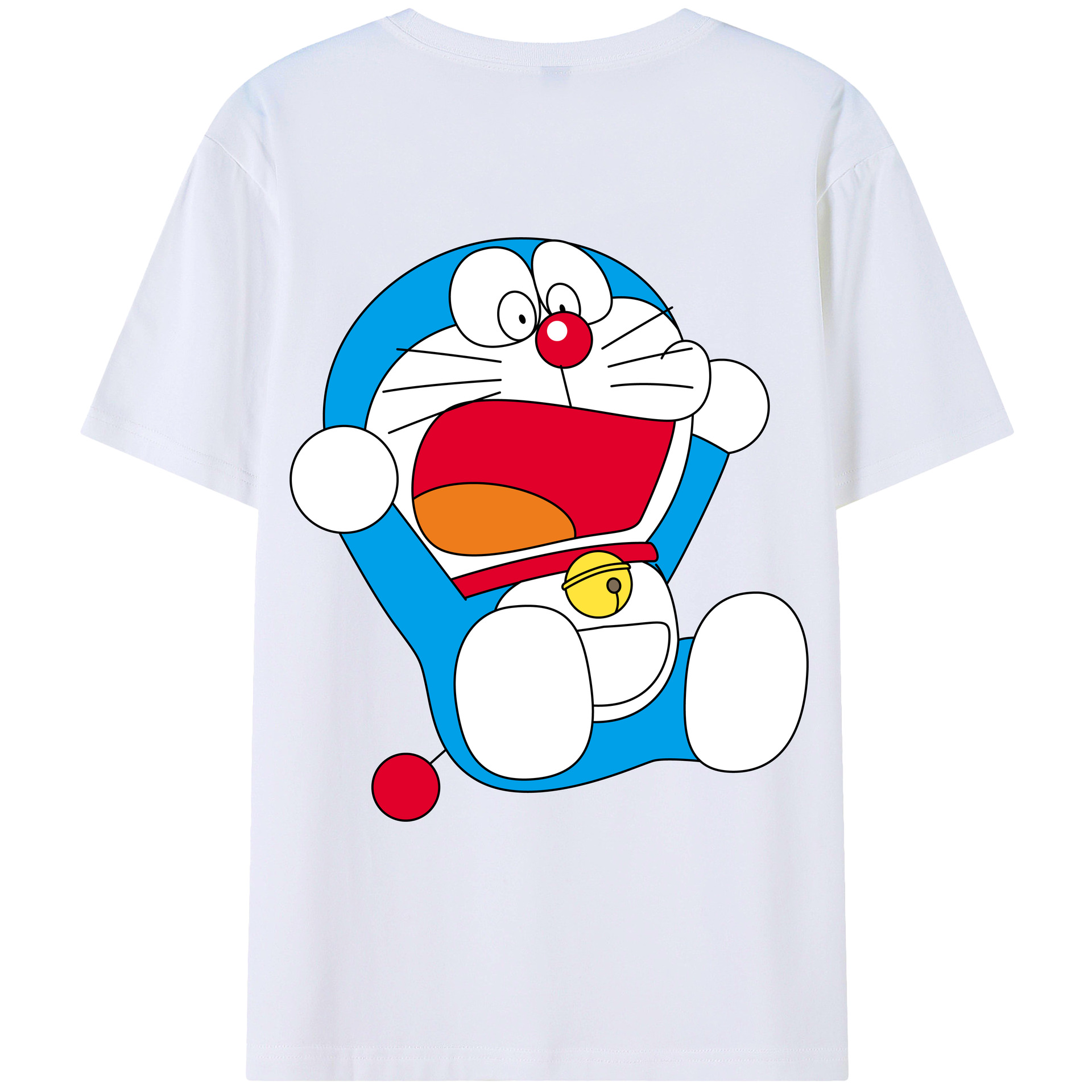 （画像用） ドラえもん Doraemon 綿100％ メンズ半袖Tシャツ（バックプリント） 通気性