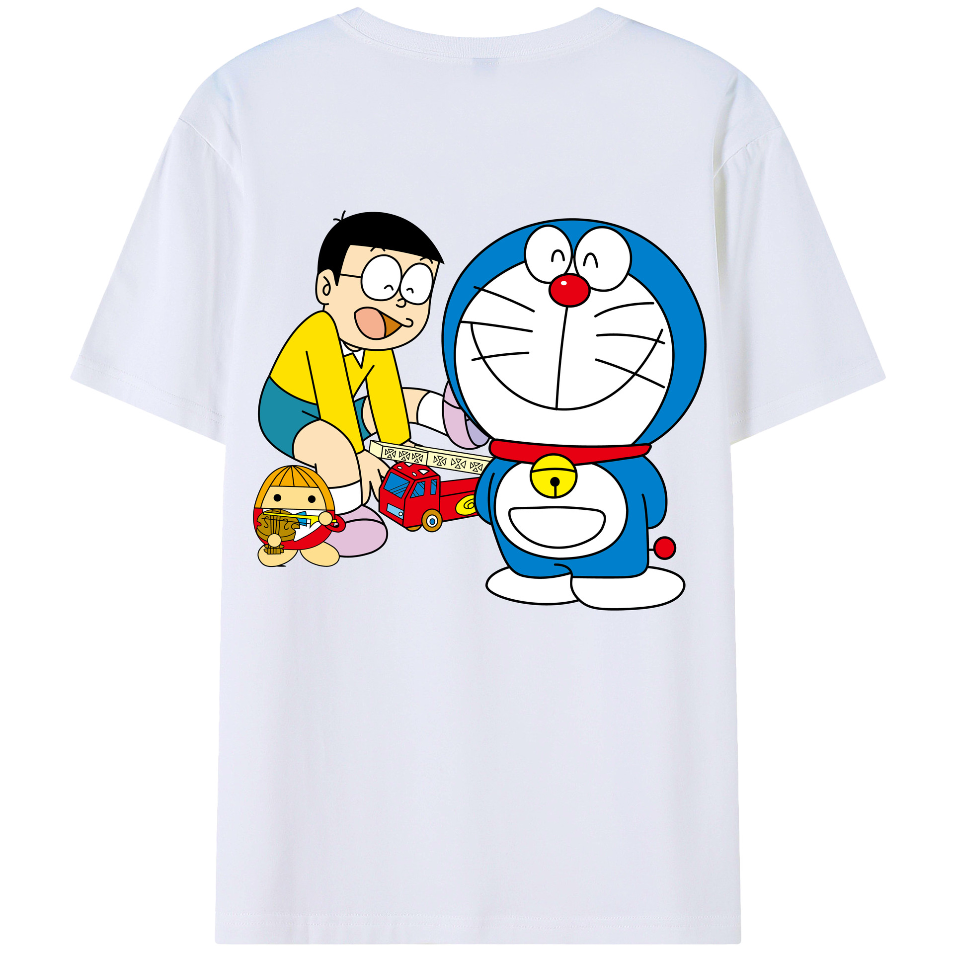 （画像用） ドラえもん Doraemon 綿100％ メンズ半袖Tシャツ（バックプリント） 通気性