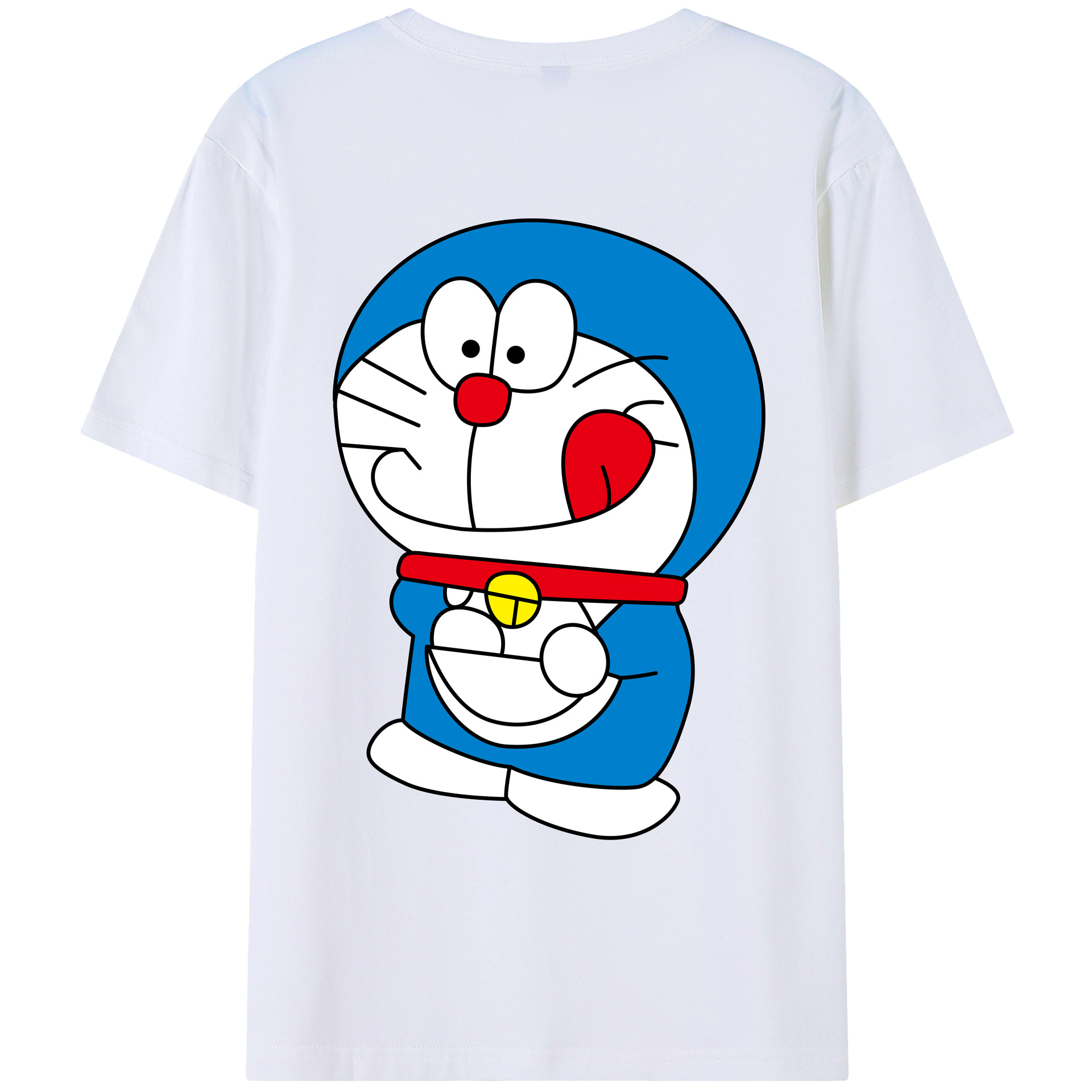（画像用） ドラえもん Doraemon 綿100％ メンズ半袖Tシャツ（バックプリント） 通気性