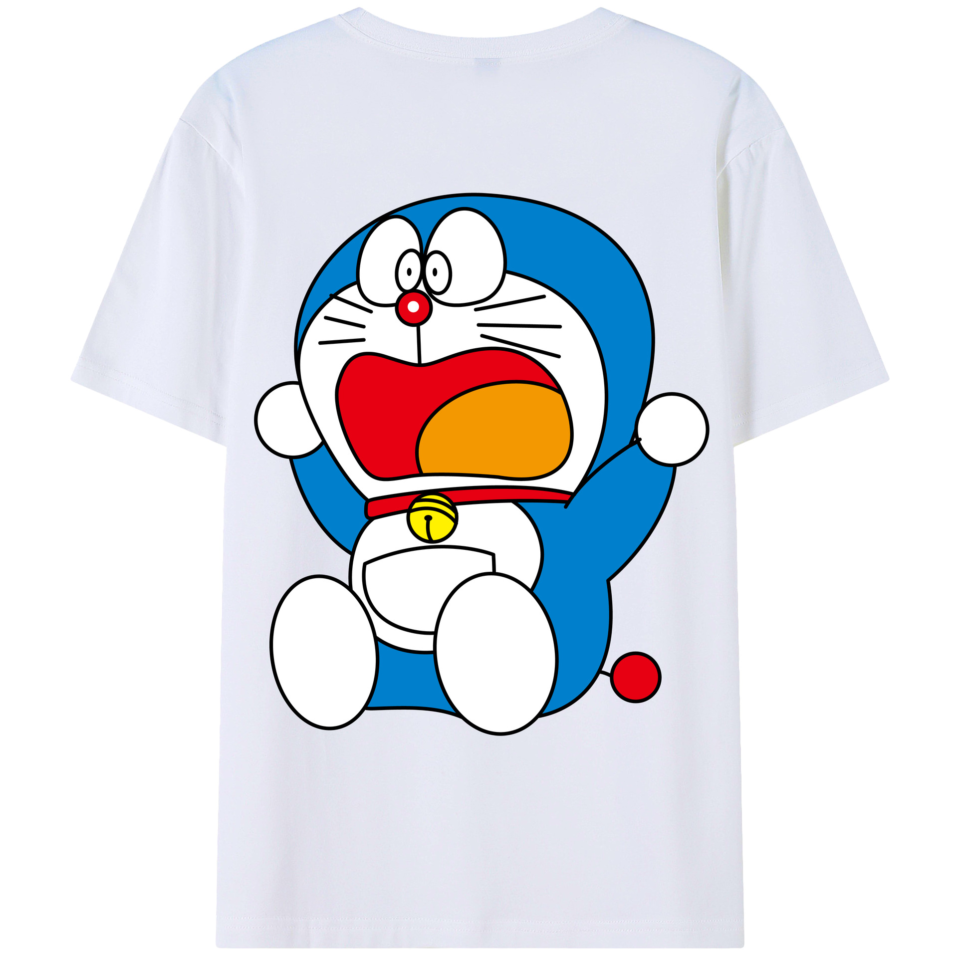 （画像用） ドラえもん Doraemon 綿100％ メンズ半袖Tシャツ（バックプリント） 通気性