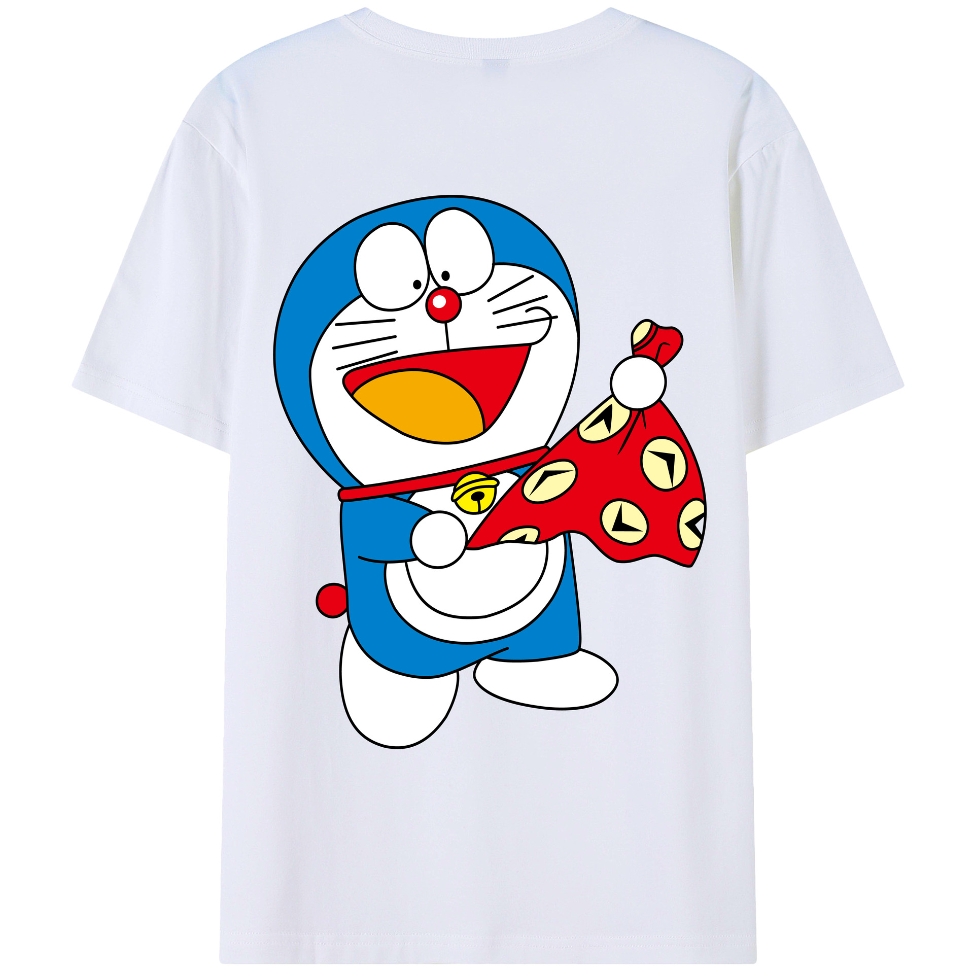（画像用） ドラえもん Doraemon 綿100％ メンズ半袖Tシャツ（バックプリント） 通気性