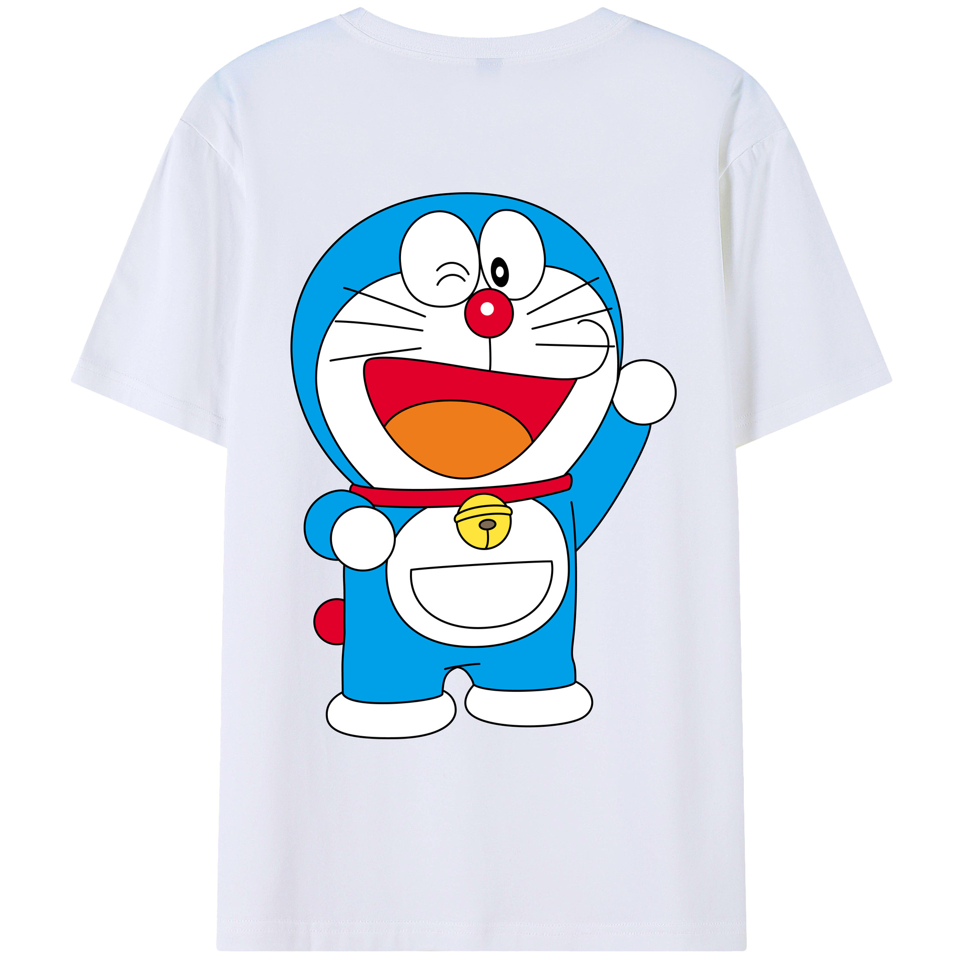 （画像用） ドラえもん Doraemon 綿100％ メンズ半袖Tシャツ（バックプリント） 通気性