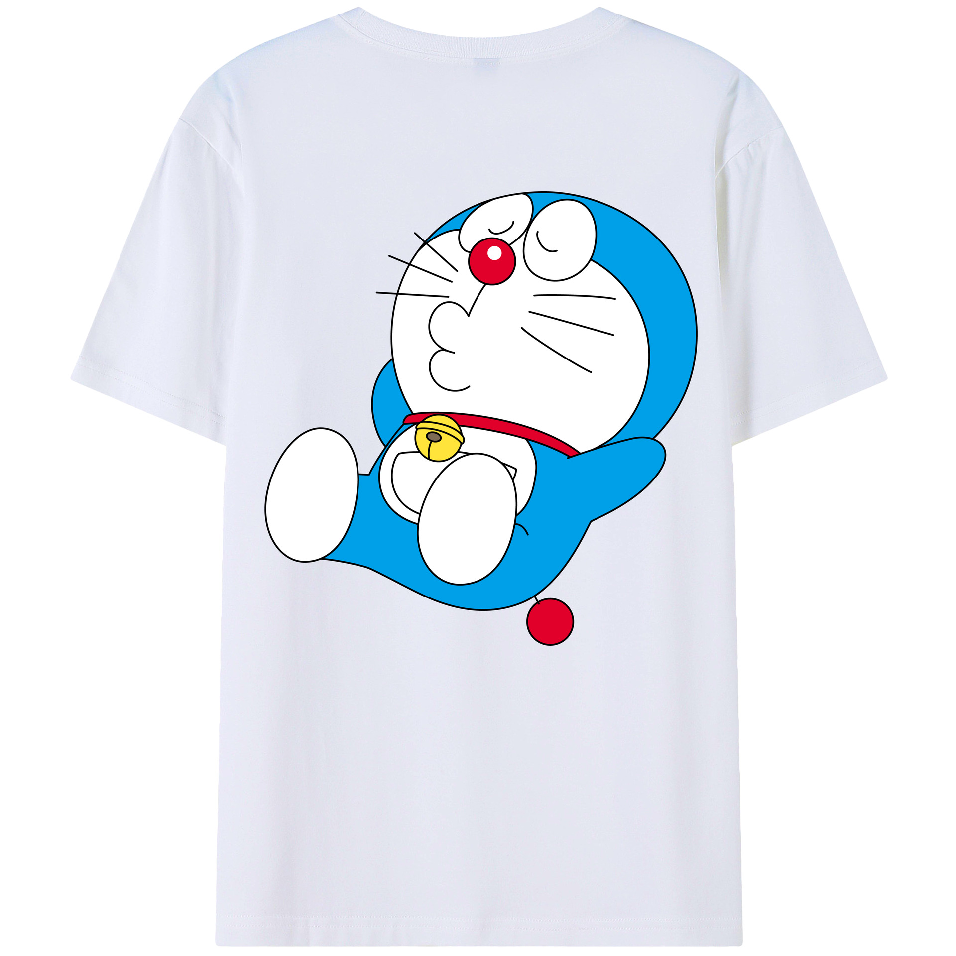 （画像用） ドラえもん Doraemon 綿100％ メンズ半袖Tシャツ（バックプリント） 通気性
