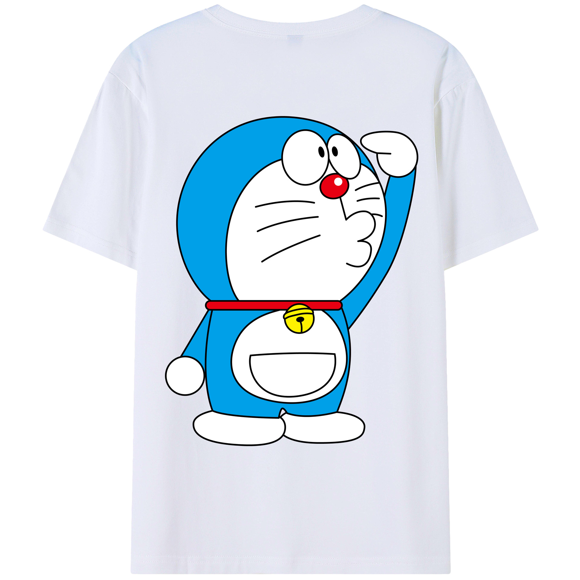 （画像用） ドラえもん Doraemon 綿100％ メンズ半袖Tシャツ（バックプリント） 通気性