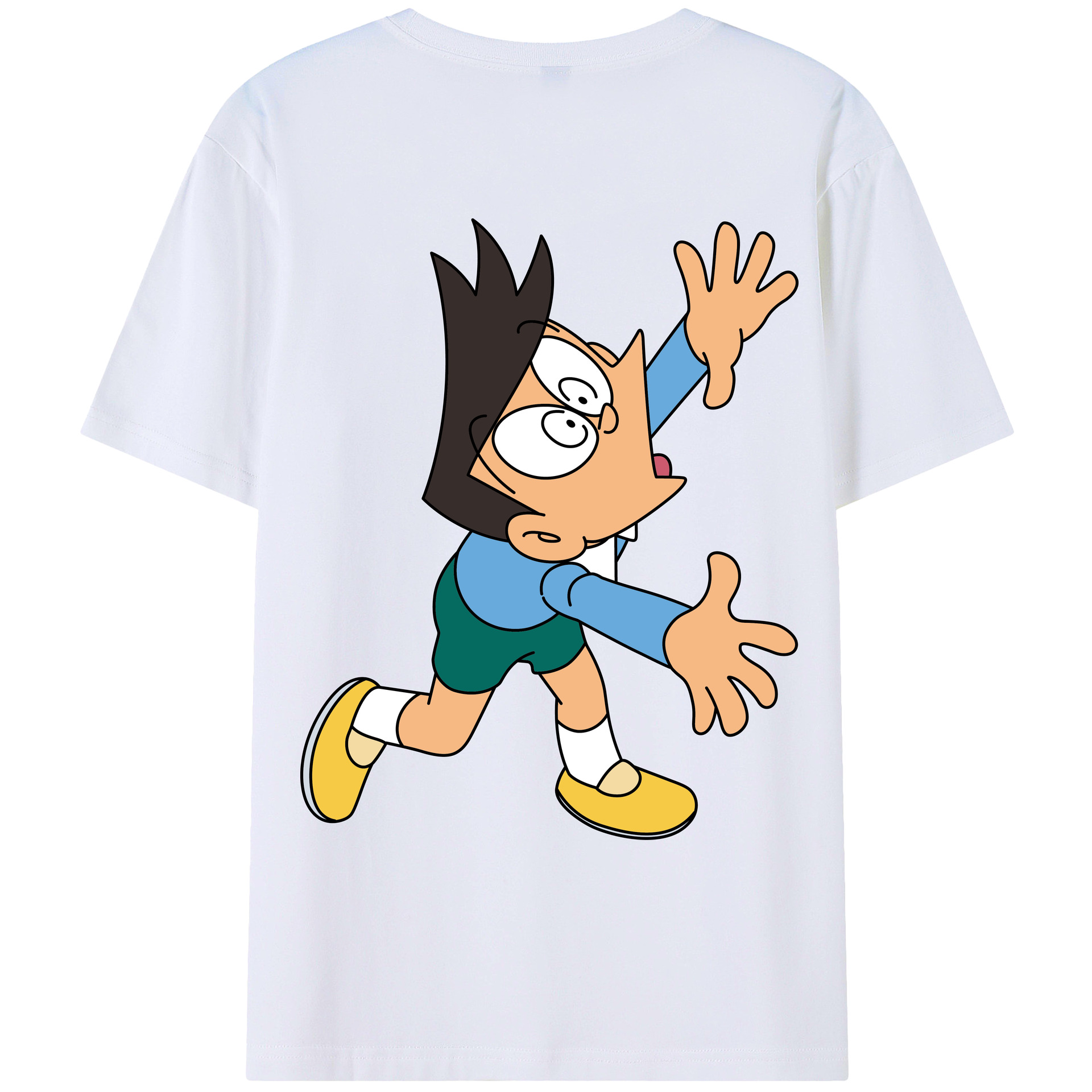 （画像用） ドラえもん 骨川 スネ夫 Doraemon Honekawa Suneo 綿100％ メンズ半袖Tシャツ（バックプリント） 通気性