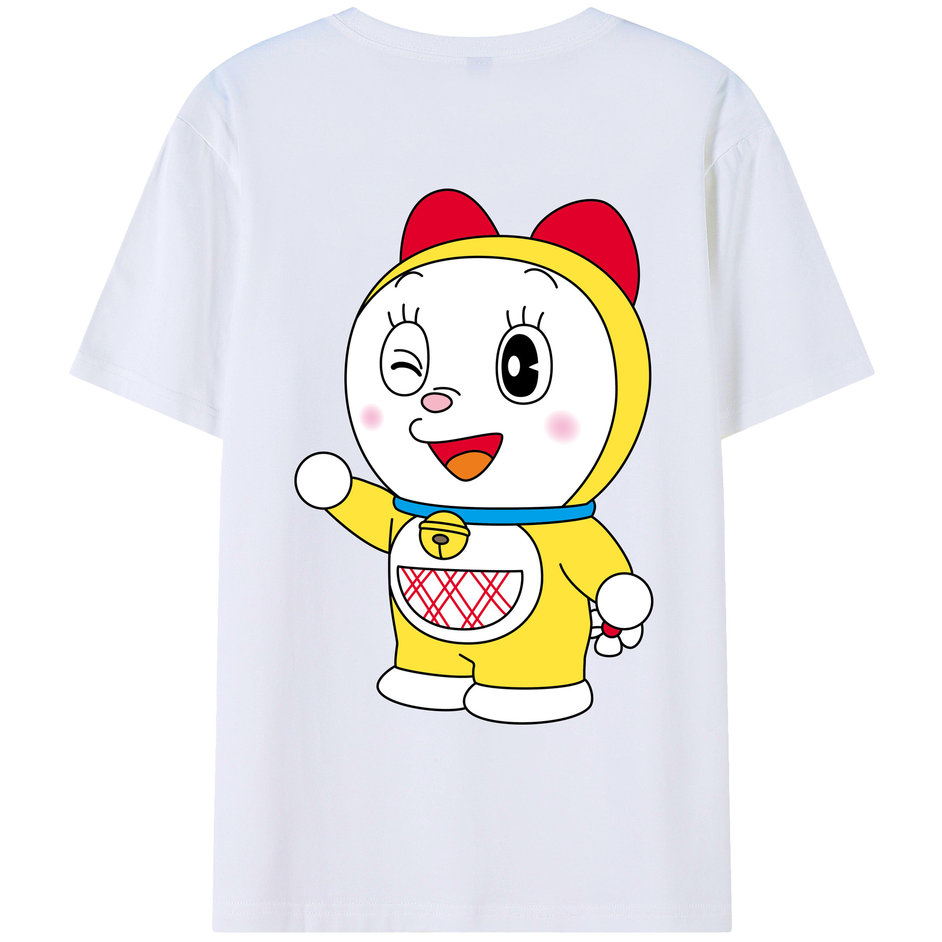 （画像用） ドラえもん ドラミ Doraemon Dorami 綿100％ メンズ半袖Tシャツ（バックプリント） 通気性