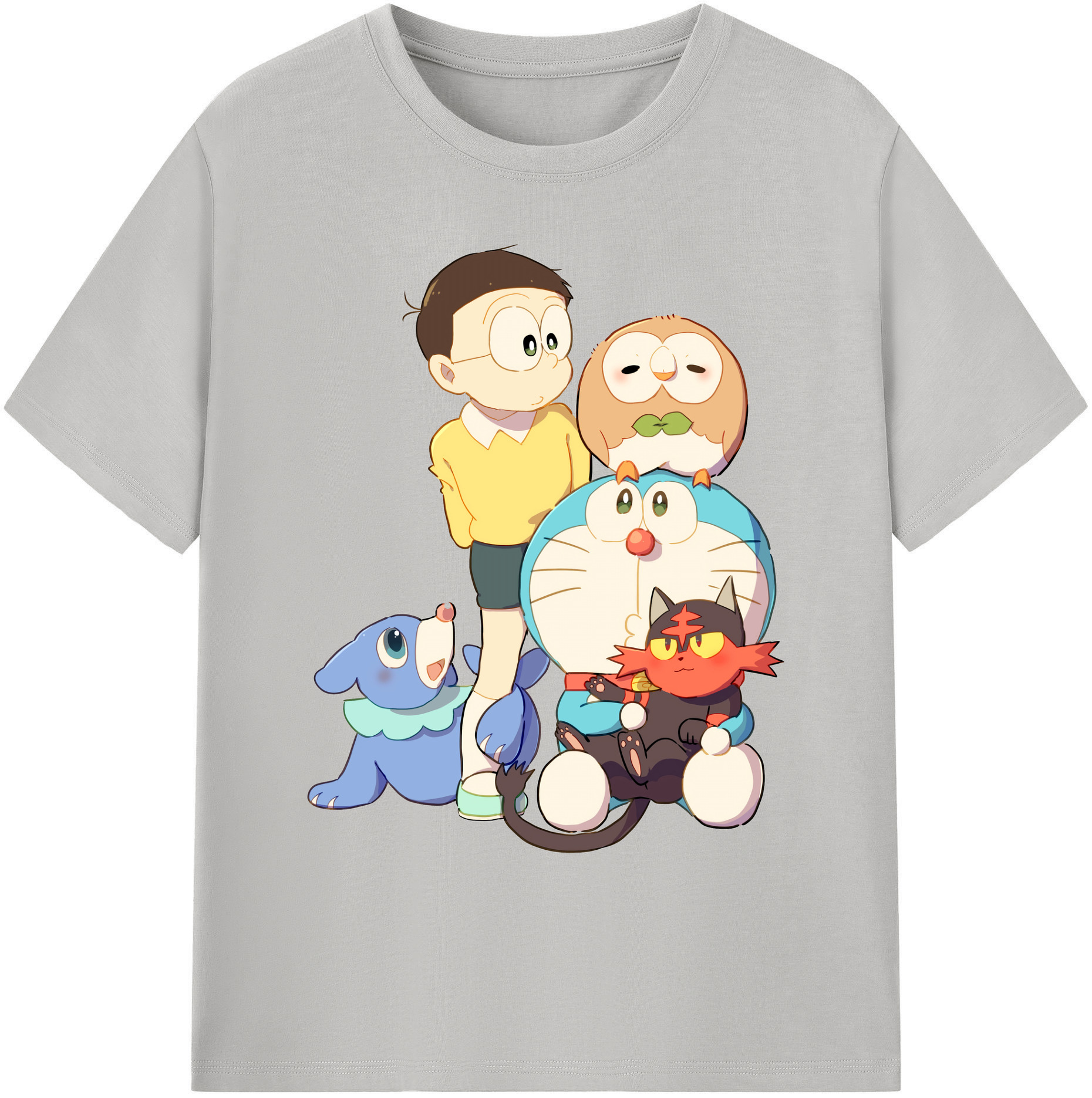 （画像用） ドラえもん Doraemon 綿100％ メンズ半袖Tシャツ｜肌触りやわらか＆通気性