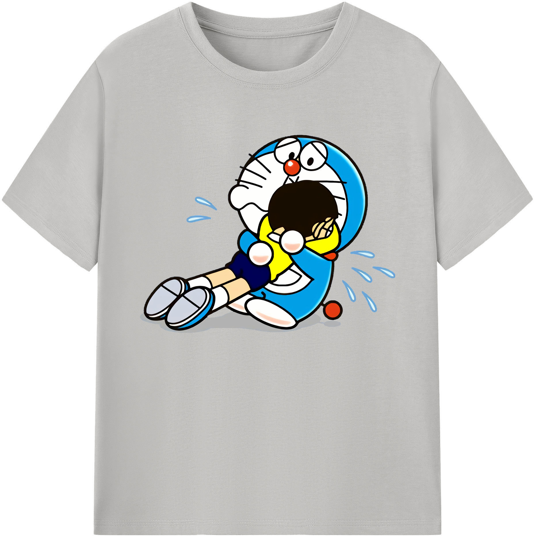 （画像用） ドラえもん Doraemon 綿100％ メンズ半袖Tシャツ｜肌触りやわらか＆通気性