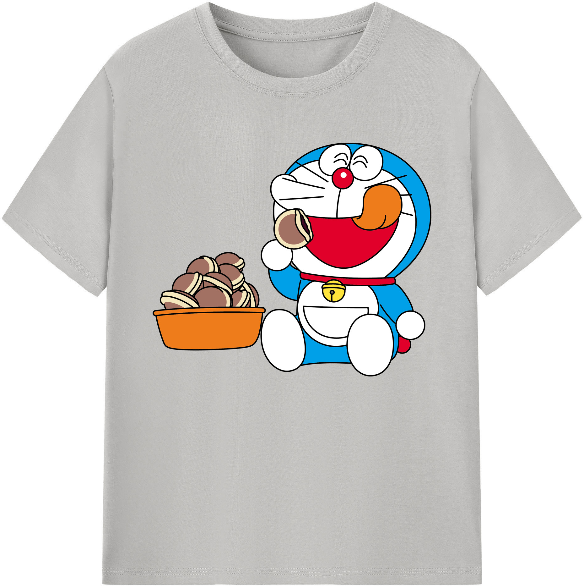 （画像用） ドラえもん Doraemon 綿100％ メンズ半袖Tシャツ｜肌触りやわらか＆通気性