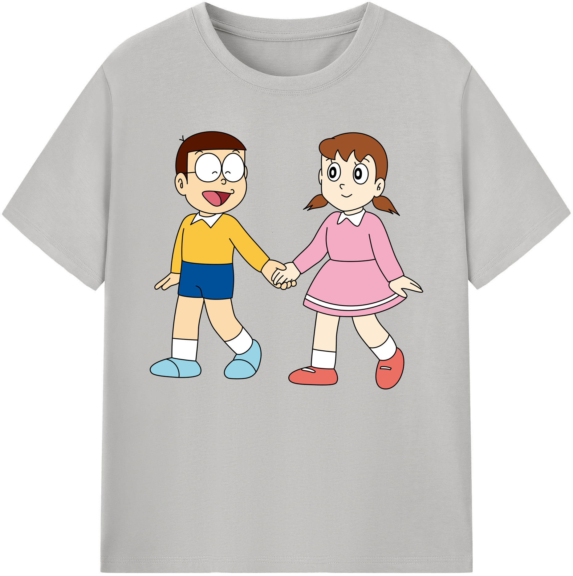 （画像用） ドラえもん 野比 のび太 Doraemon Nobita Nobi 綿100％ メンズ半袖Tシャツ｜肌触りやわらか＆通気性
