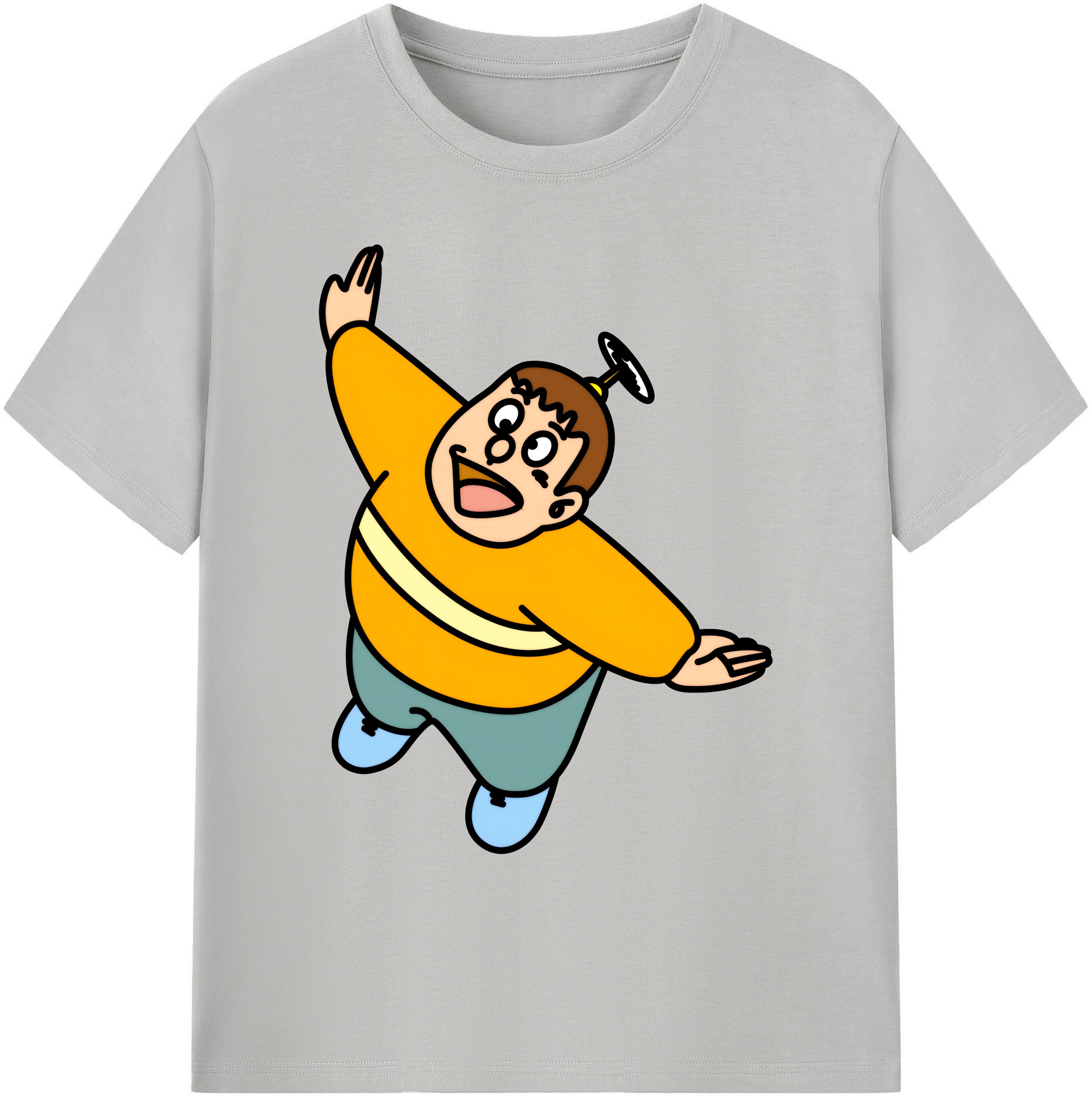 （画像用） ドラえもん 剛田武 Doraemon Gouta Takeshi 綿100％ メンズ半袖Tシャツ｜肌触りやわらか＆通気性