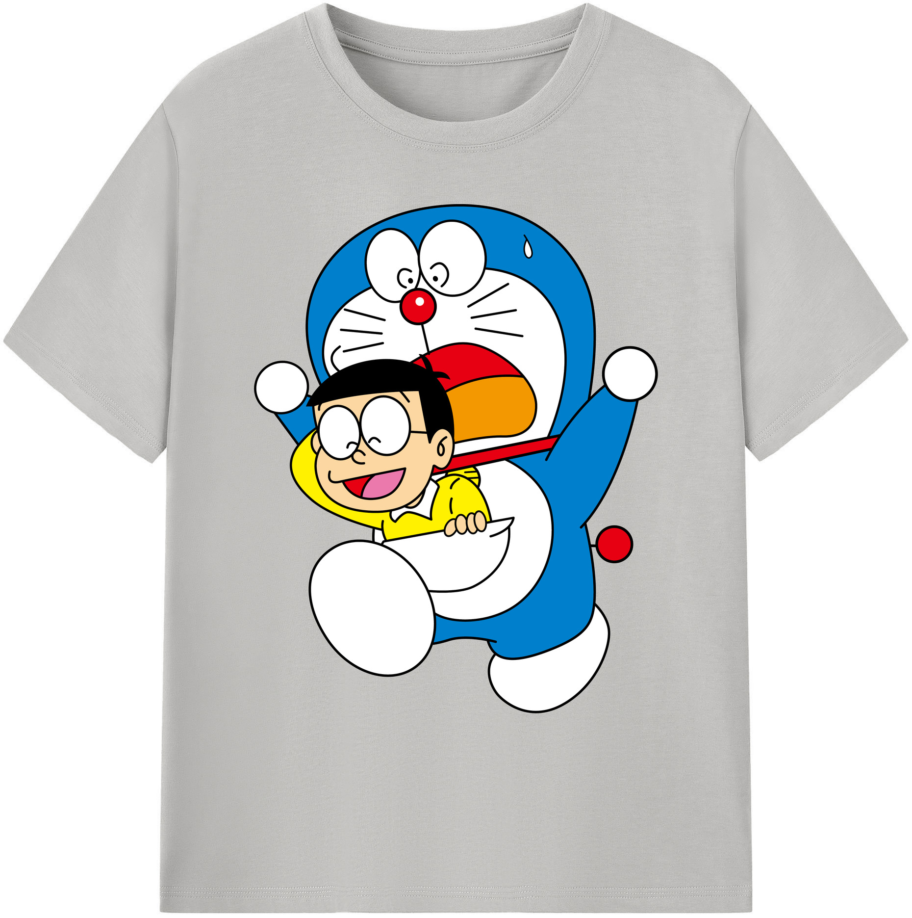 （画像用） ドラえもん Doraemon 綿100％ メンズ半袖Tシャツ｜肌触りやわらか＆通気性