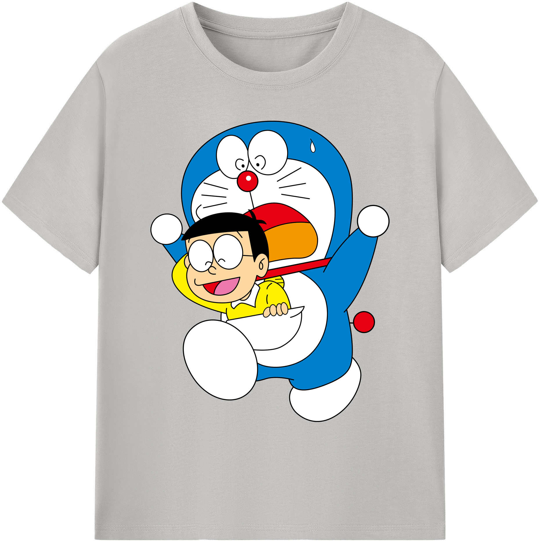 （画像用） ドラえもん Doraemon 綿100％ メンズ半袖Tシャツ｜肌触りやわらか＆通気性