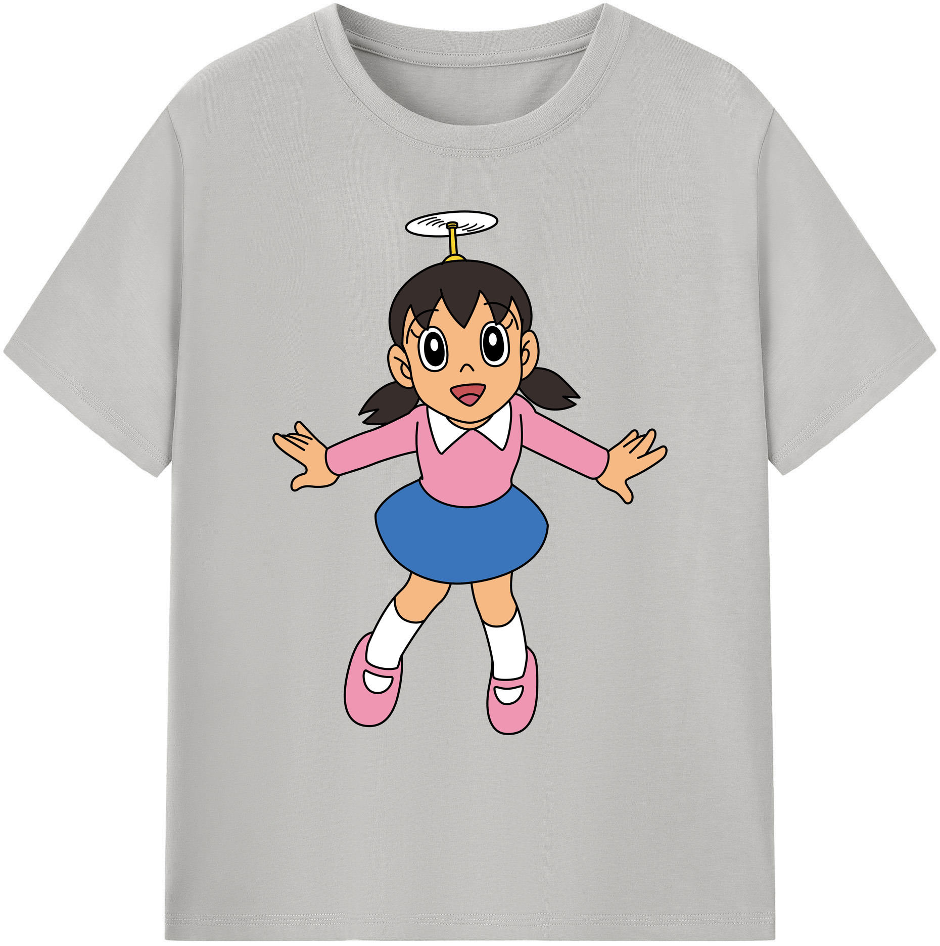 （画像用） ドラえもん みなもと しずか Doraemon Shizuka Minamoto 綿100％ メンズ半袖Tシャツ｜肌触りやわらか＆通気性