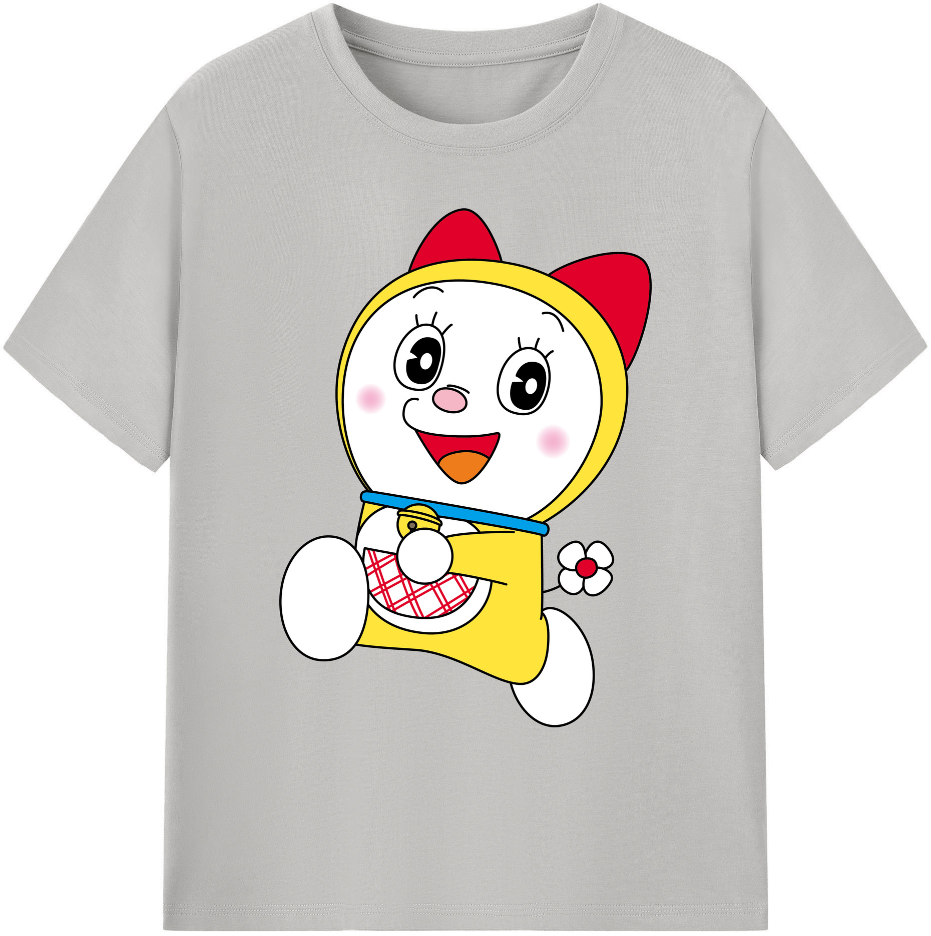 （画像用） ドラえもん ドラミ Doraemon Dorami 綿100％ メンズ半袖Tシャツ｜肌触りやわらか＆通気性
