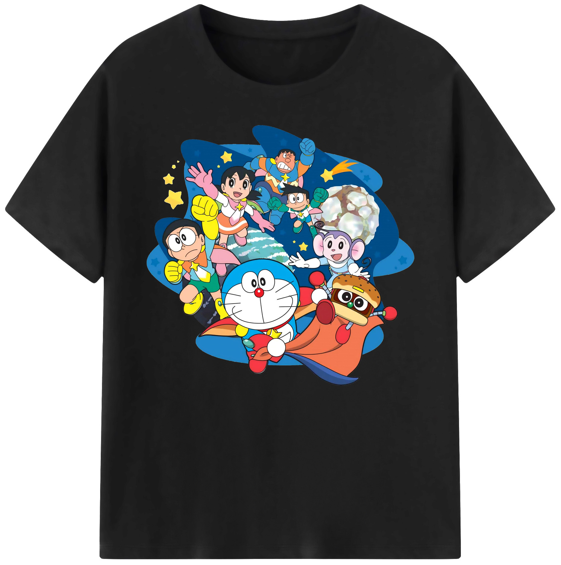 （画像用） ドラえもん Doraemon 綿100％ メンズ半袖Tシャツ｜肌触りやわらか＆通気性
