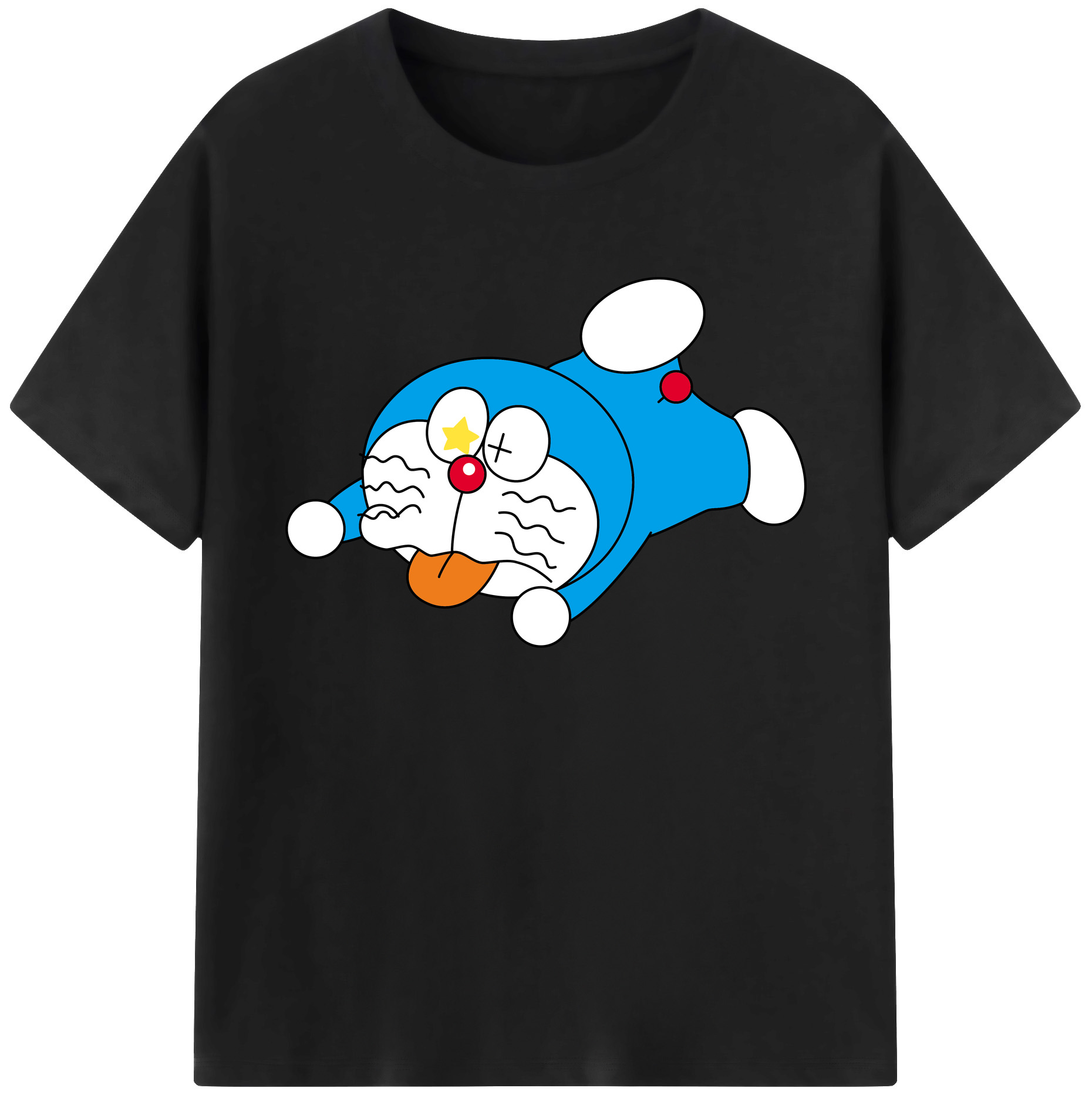 （画像用） ドラえもん Doraemon 綿100％ メンズ半袖Tシャツ｜肌触りやわらか＆通気性