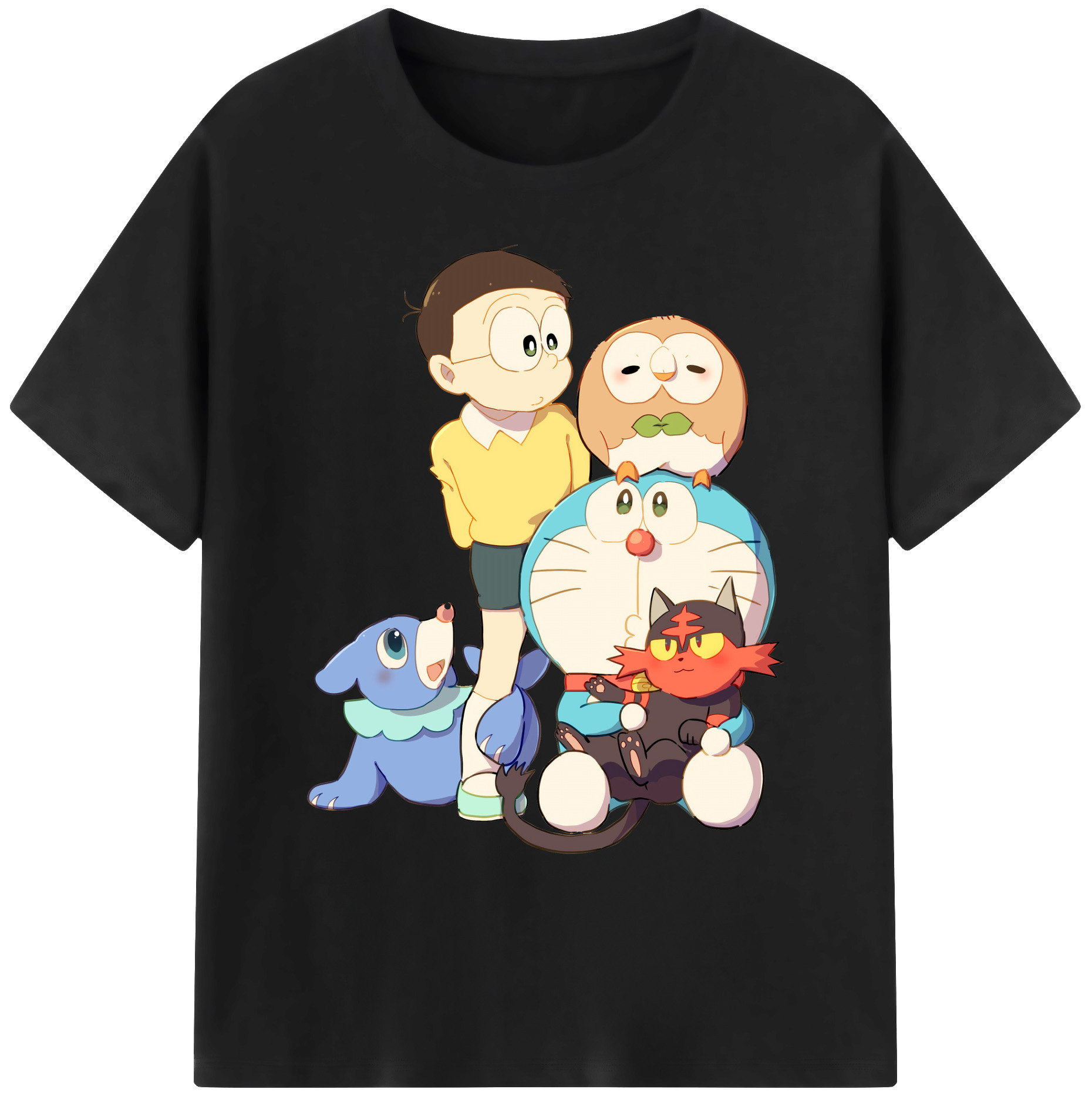 （画像用） ドラえもん Doraemon 綿100％ メンズ半袖Tシャツ｜肌触りやわらか＆通気性