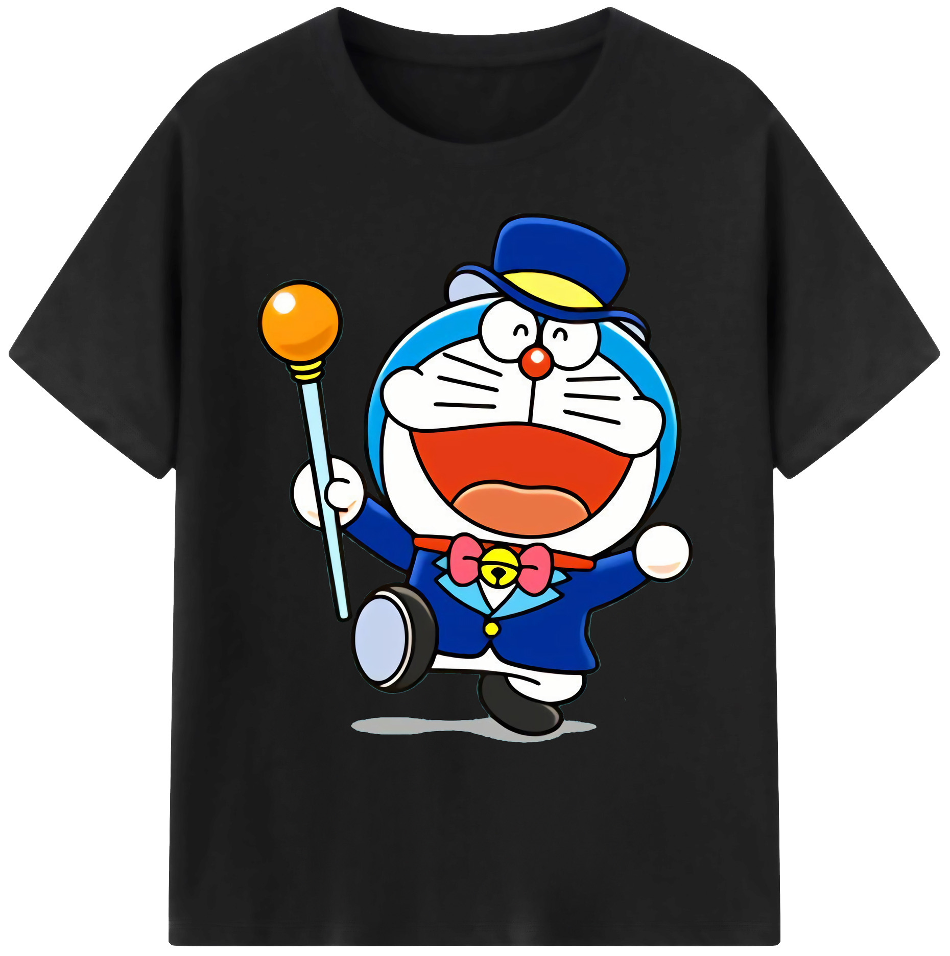 （画像用） ドラえもん Doraemon 綿100％ メンズ半袖Tシャツ｜肌触りやわらか＆通気性