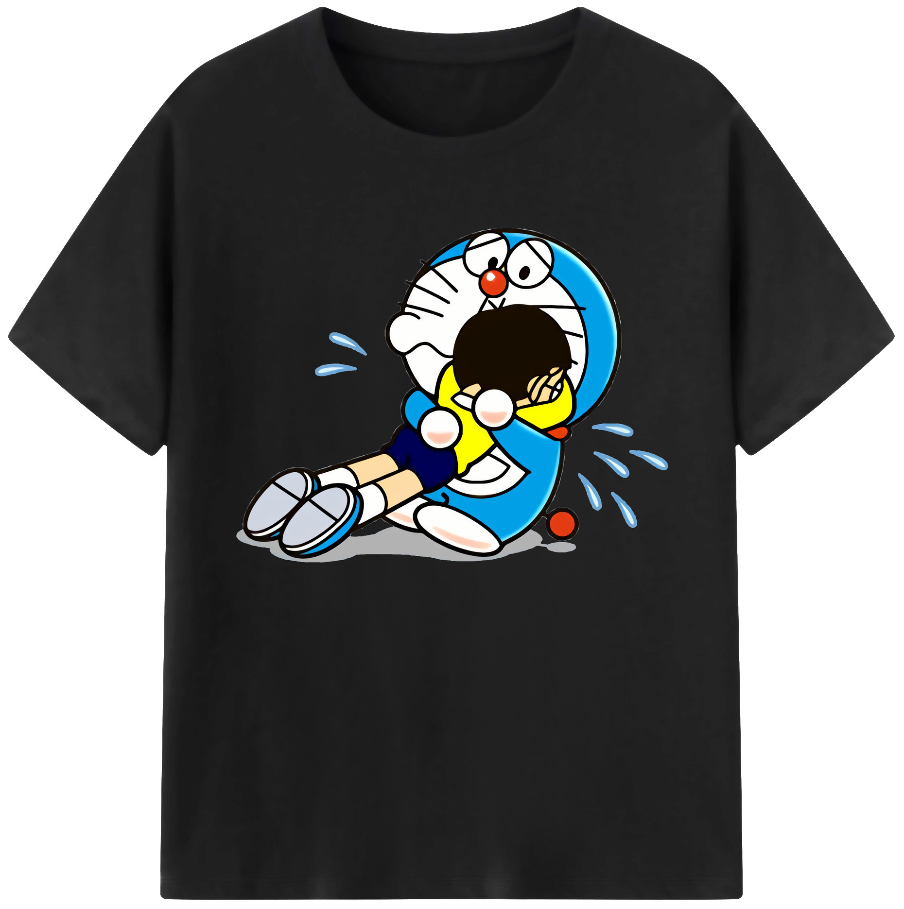 （画像用） ドラえもん Doraemon 綿100％ メンズ半袖Tシャツ｜肌触りやわらか＆通気性