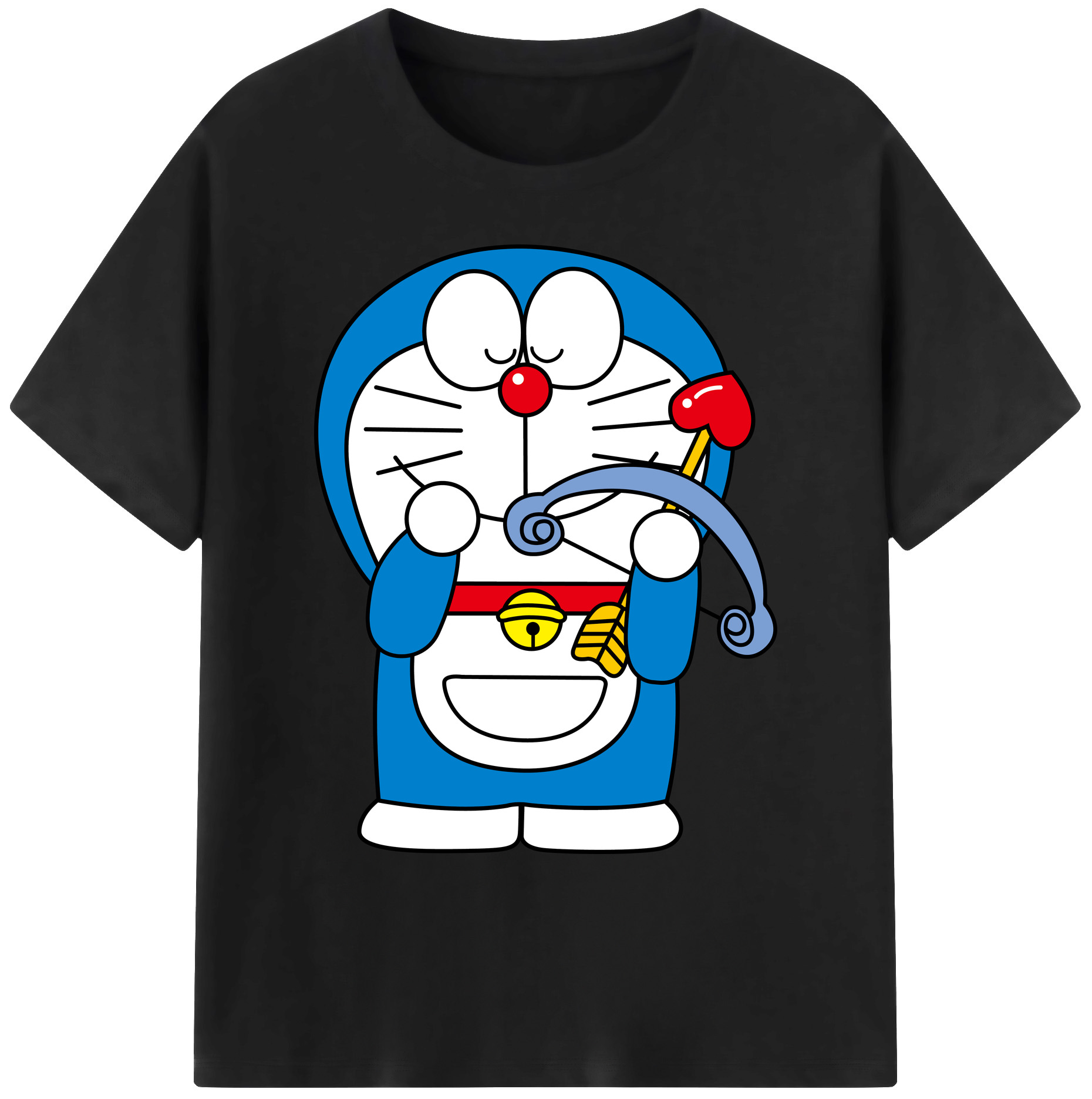 （画像用） ドラえもん Doraemon 綿100％ メンズ半袖Tシャツ｜肌触りやわらか＆通気性