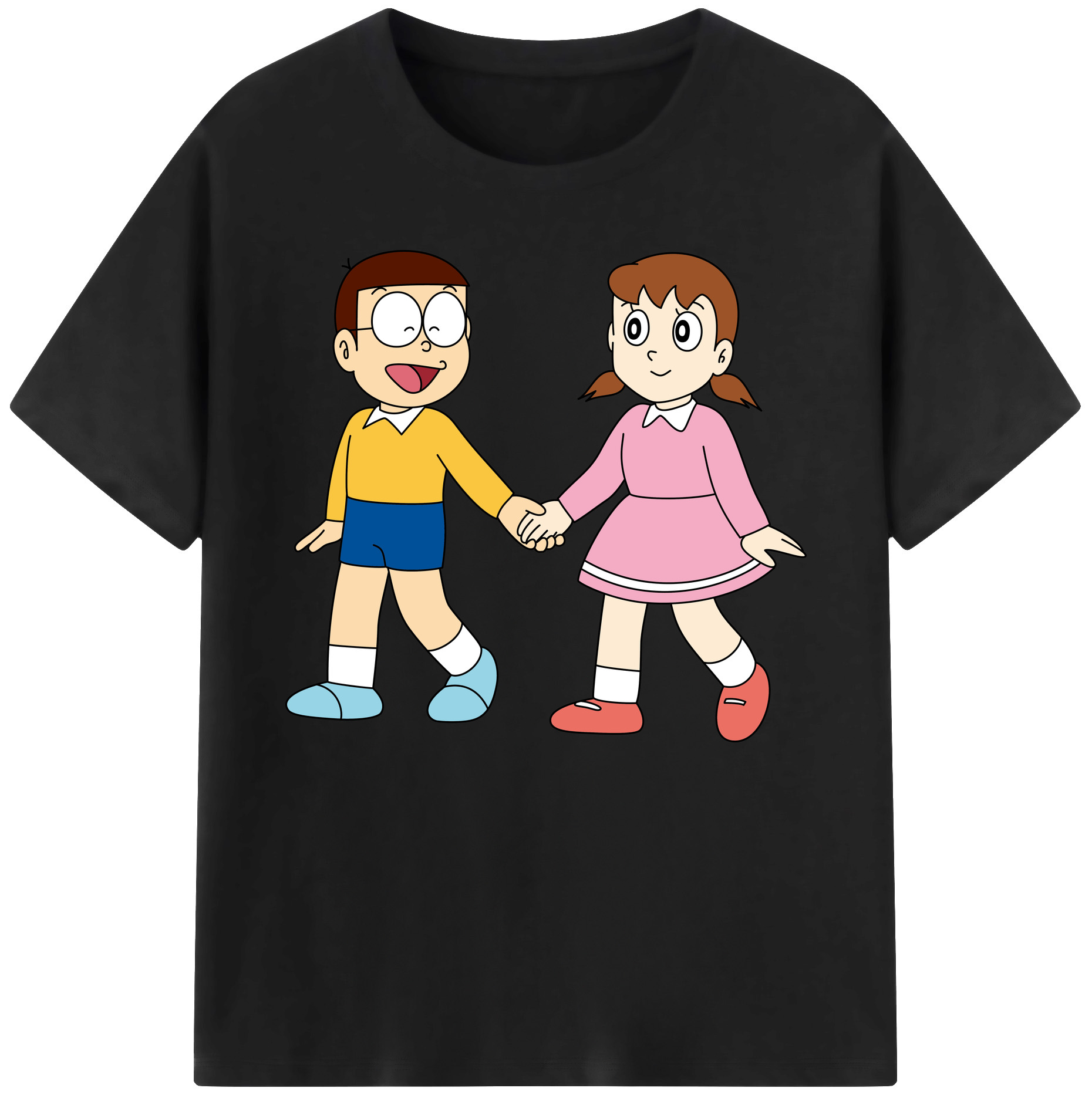 （画像用） ドラえもん 野比 のび太 Doraemon Nobita Nobi 綿100％ メンズ半袖Tシャツ｜肌触りやわらか＆通気性