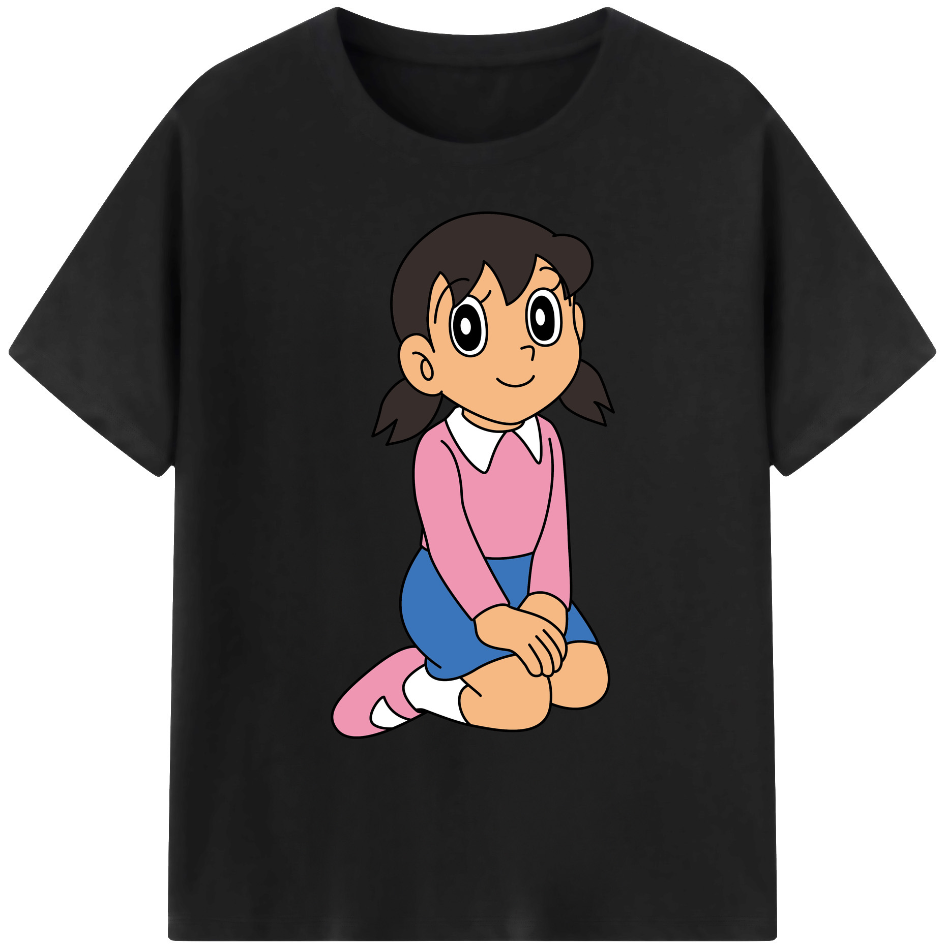 （画像用） ドラえもん みなもと しずか Doraemon Shizuka Minamoto 綿100％ メンズ半袖Tシャツ｜肌触りやわらか＆通気性