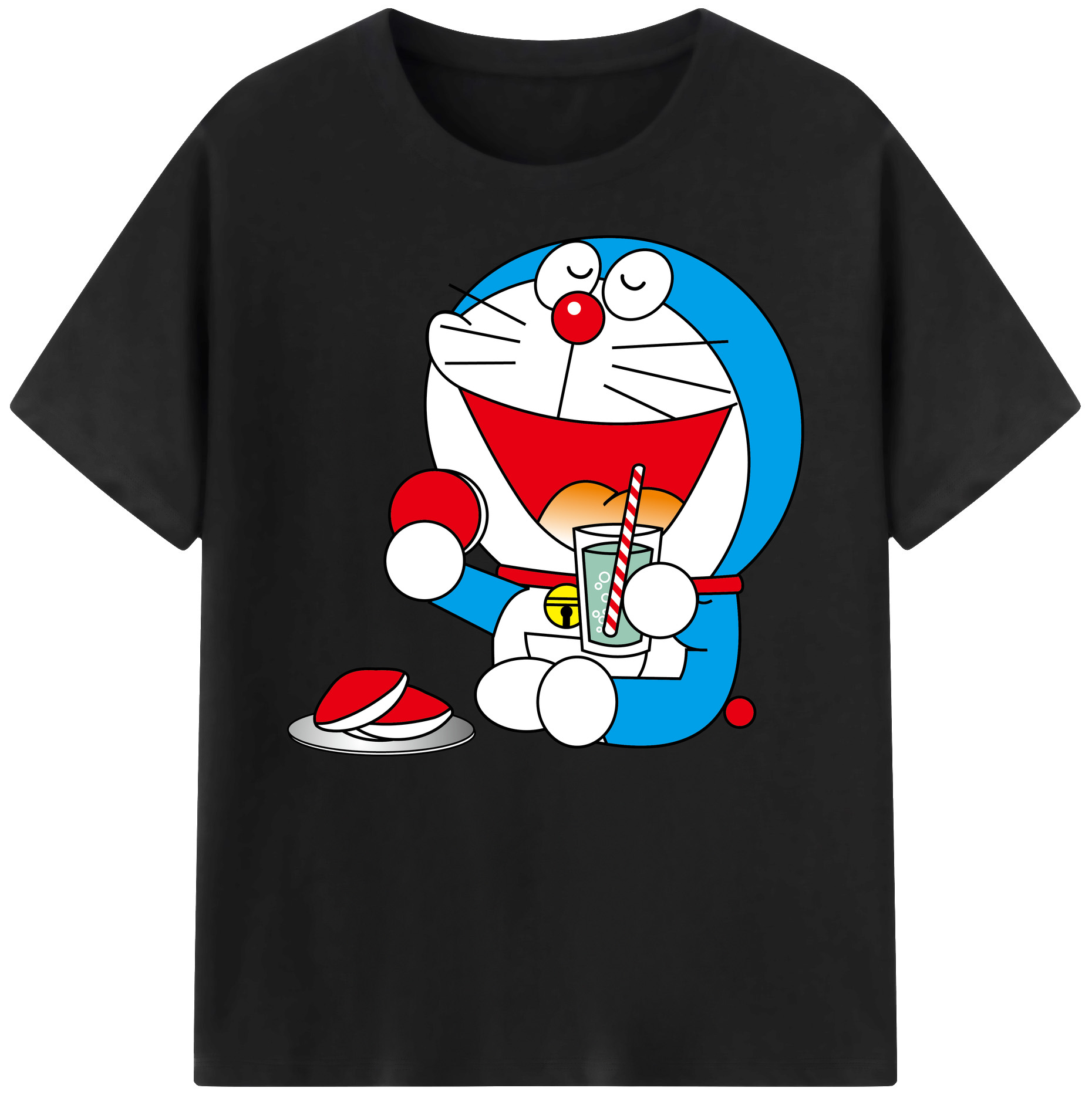 （画像用） ドラえもん Doraemon 綿100％ メンズ半袖Tシャツ｜肌触りやわらか＆通気性