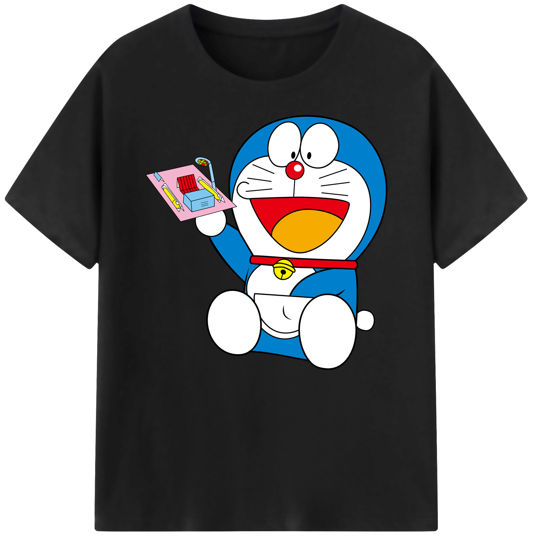 （画像用） ドラえもん Doraemon 綿100％ メンズ半袖Tシャツ｜肌触りやわらか＆通気性