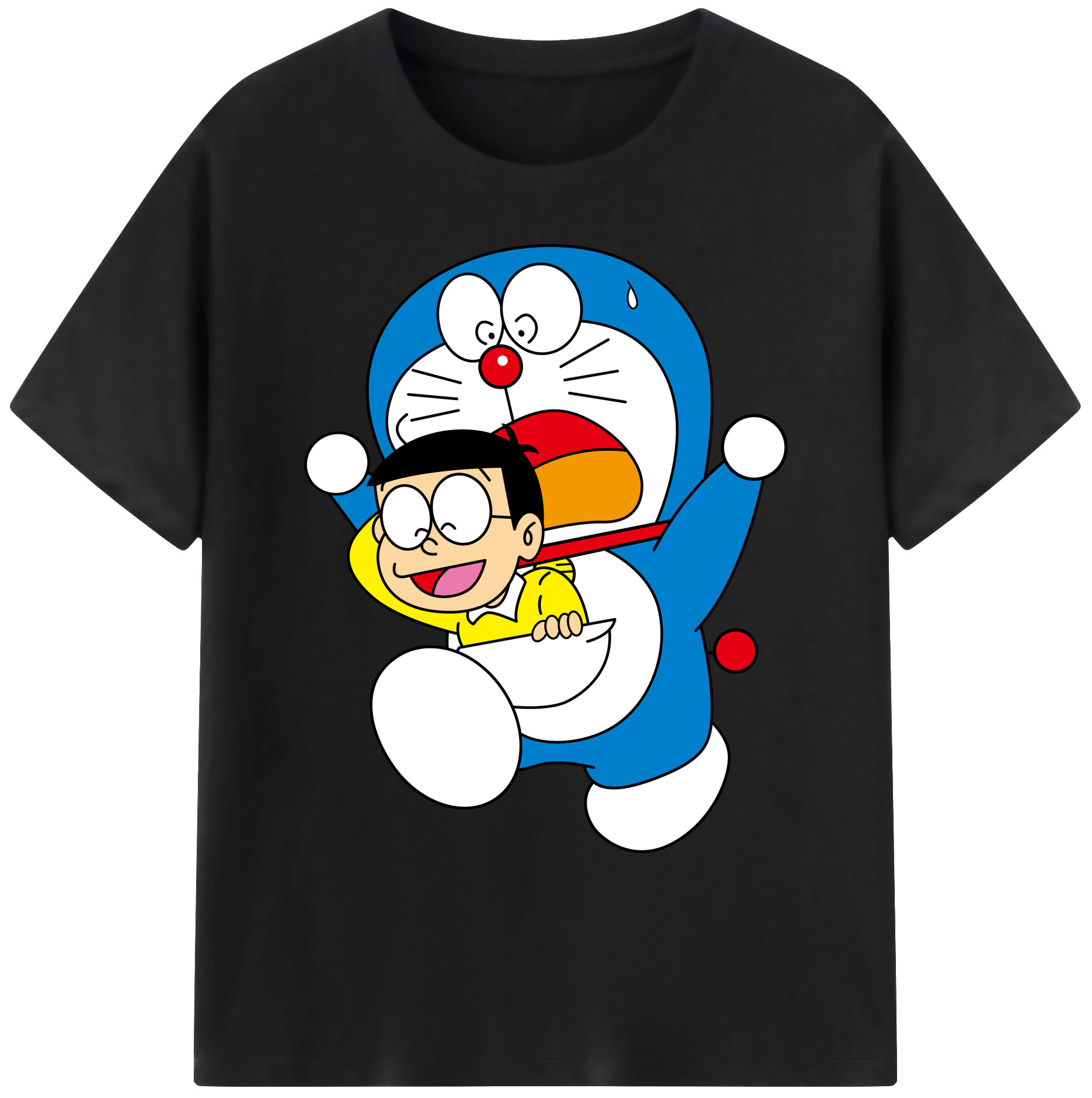 （画像用） ドラえもん Doraemon 綿100％ メンズ半袖Tシャツ｜肌触りやわらか＆通気性
